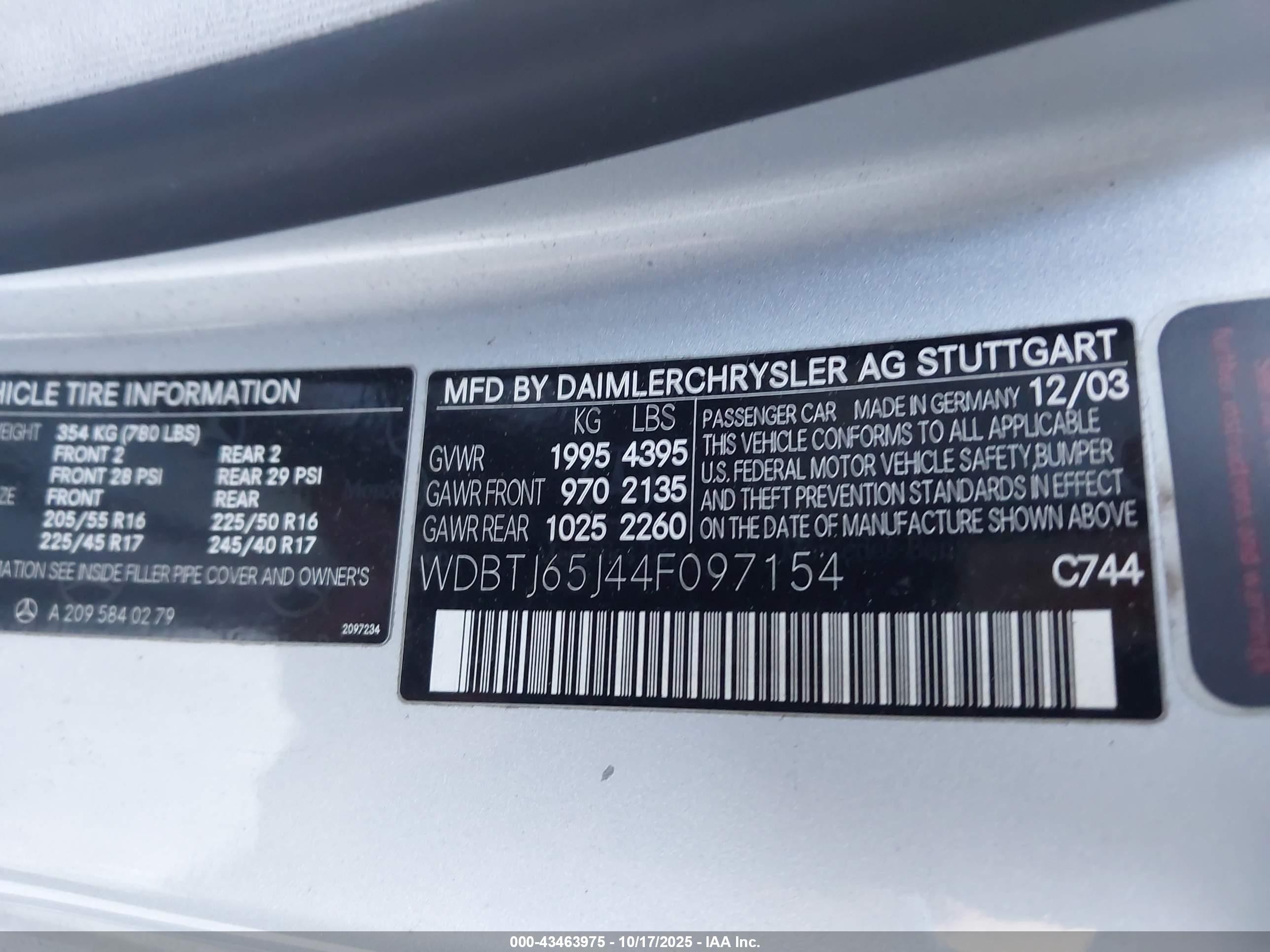 2004 Mercedes-benz Clk 320   Silver vin: WDBTJ65J44F097154