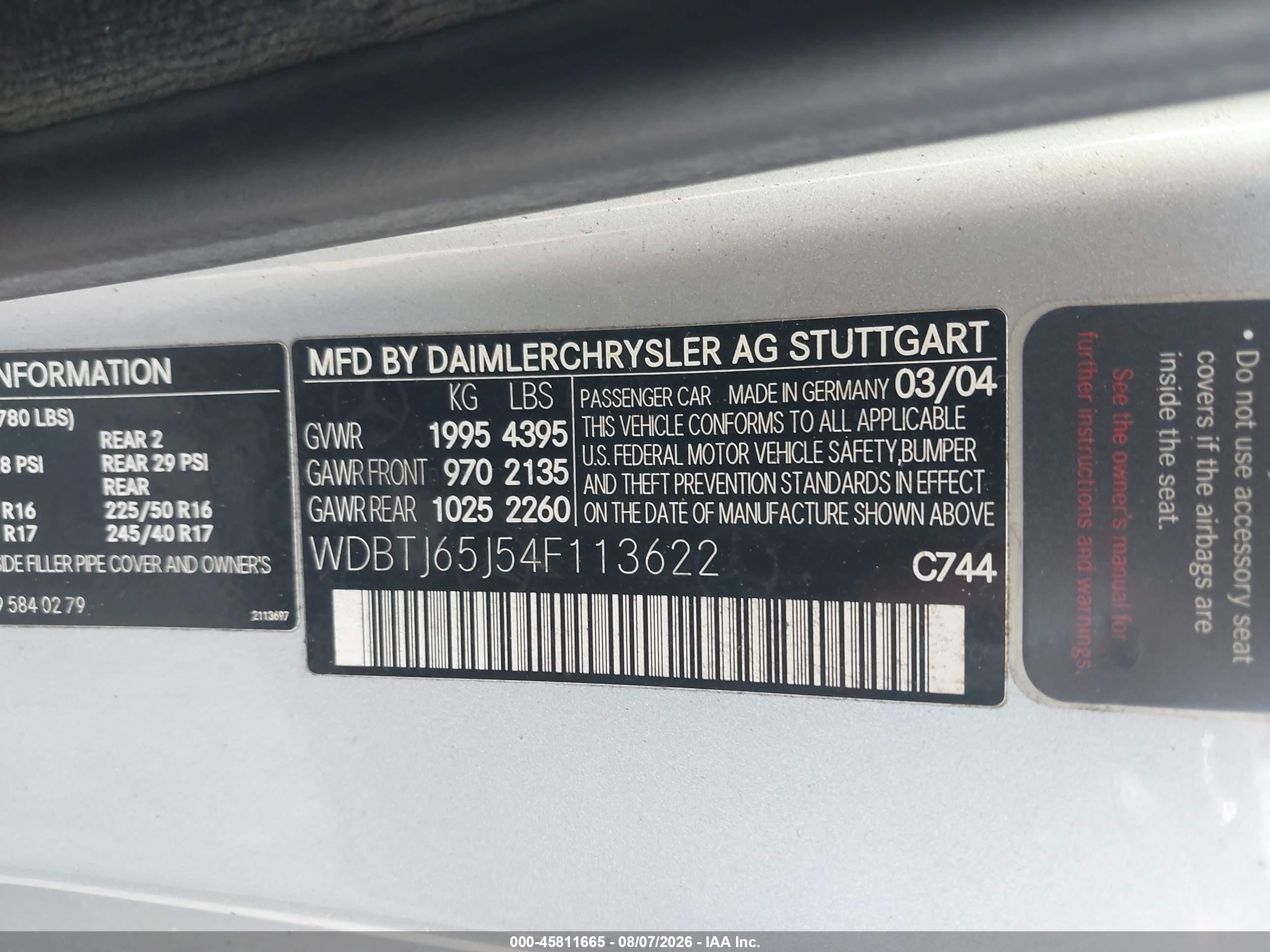 2004 Mercedes-benz Clk 320   Silver vin: WDBTJ65J54F113622