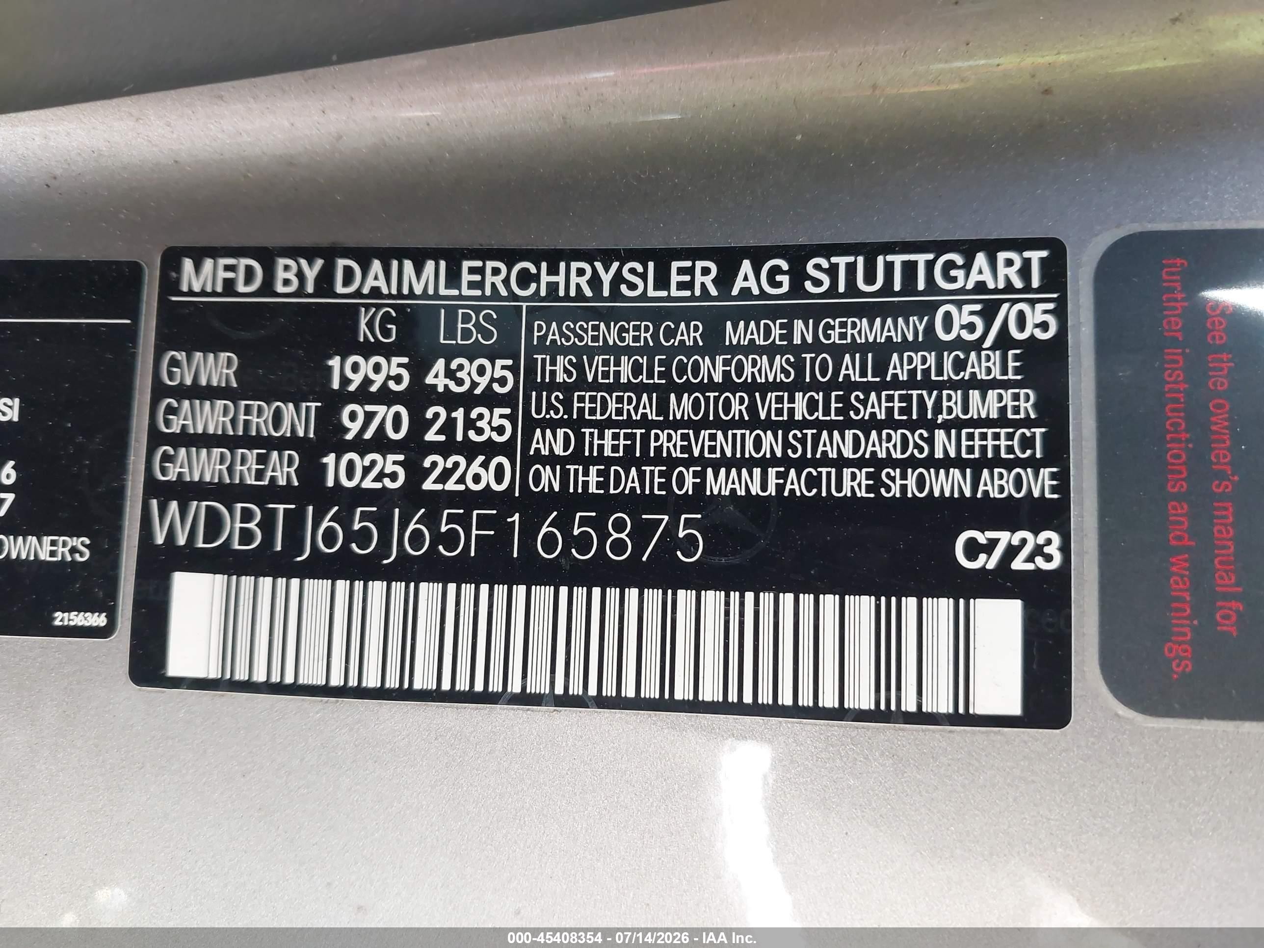 2005 Mercedes-benz Clk 320   Silver vin: WDBTJ65J65F165875