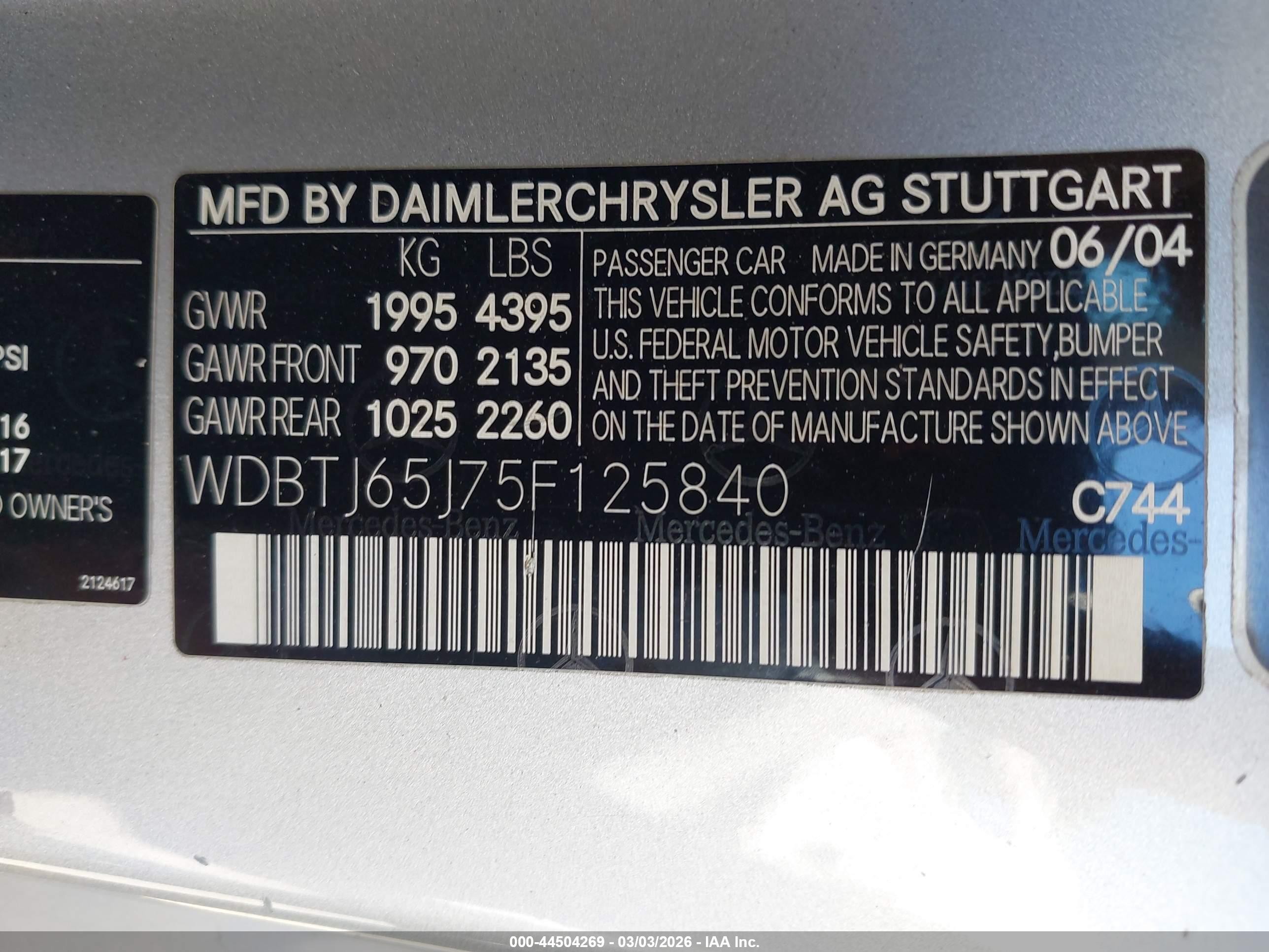 2005 Mercedes-benz Clk 320   Silver vin: WDBTJ65J75F125840