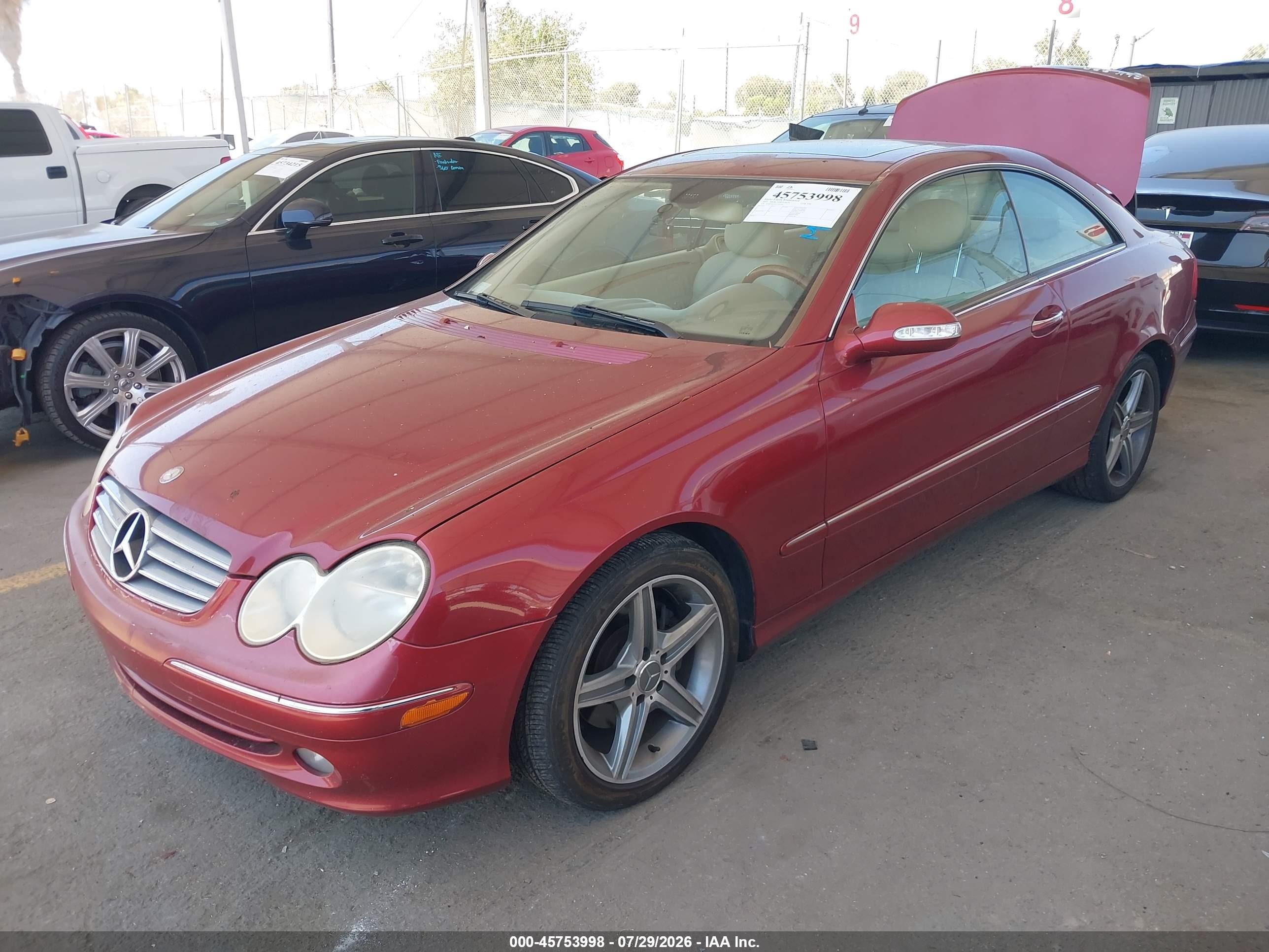 2005 Mercedes-benz Clk 320 Burgundy vin: WDBTJ65J95F167104