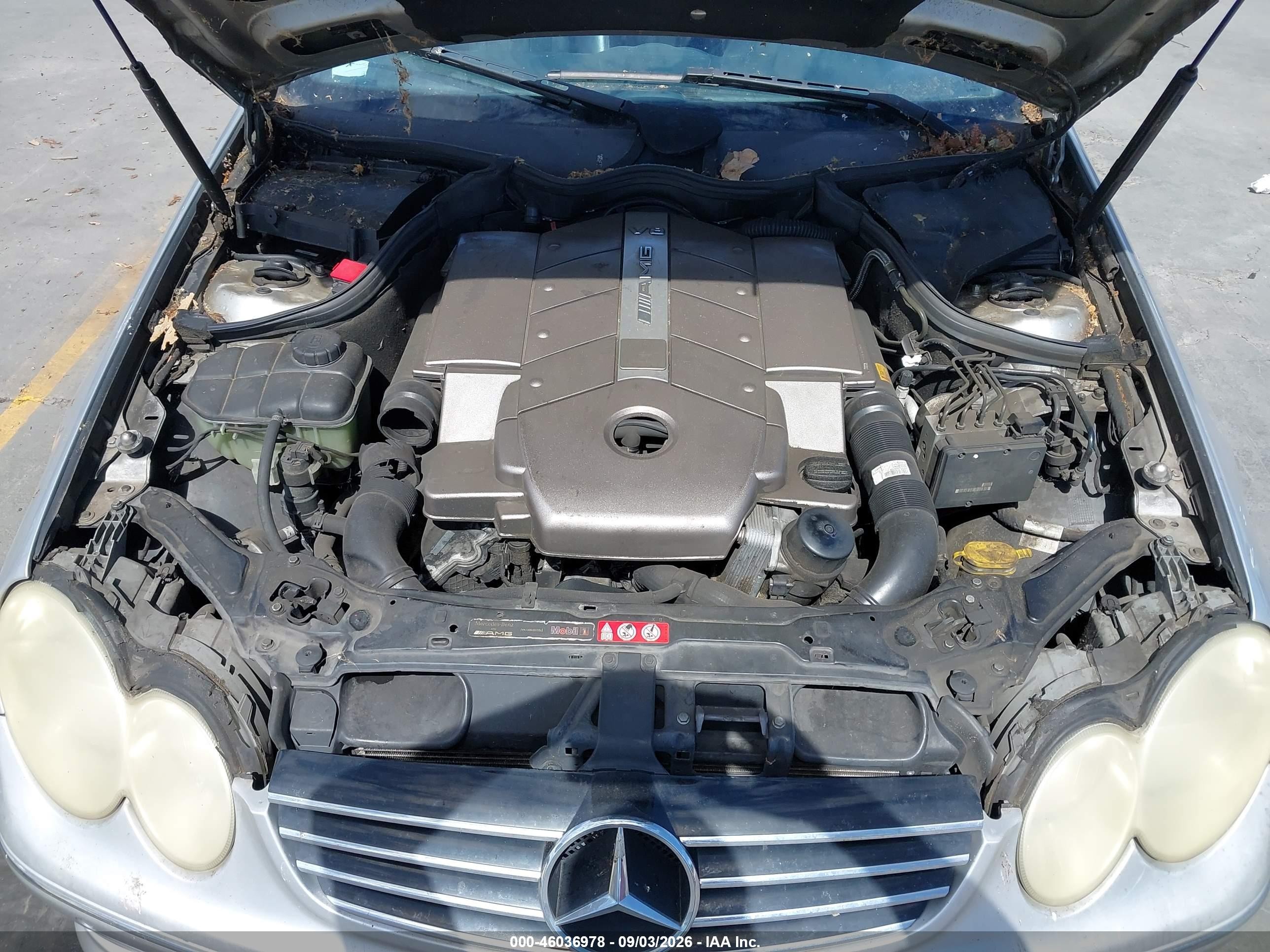 2004 Mercedes-benz Clk 55 Amg   Silver vin: WDBTJ76H64F103120