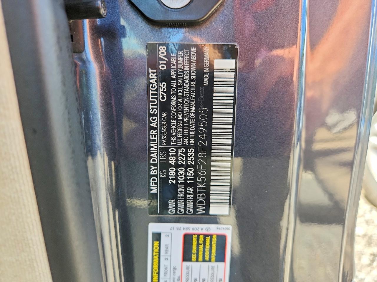 2008 Mercedes-benz Clk 350 Charcoal vin: WDBTK56F28F249505