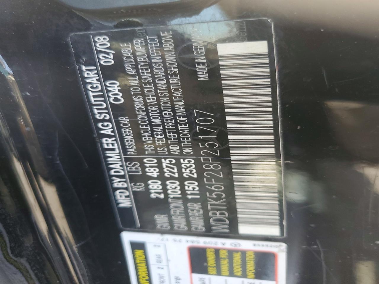 2008 Mercedes-benz Clk 350 Black vin: WDBTK56F28F251707