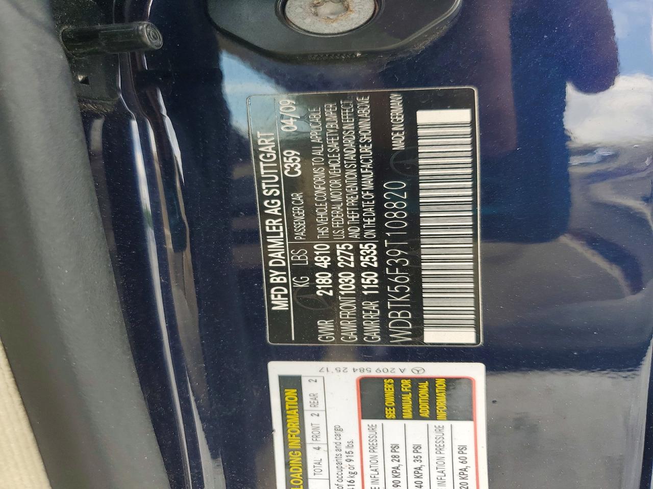 2009 Mercedes-benz Clk 350 Blue vin: WDBTK56F39T108820