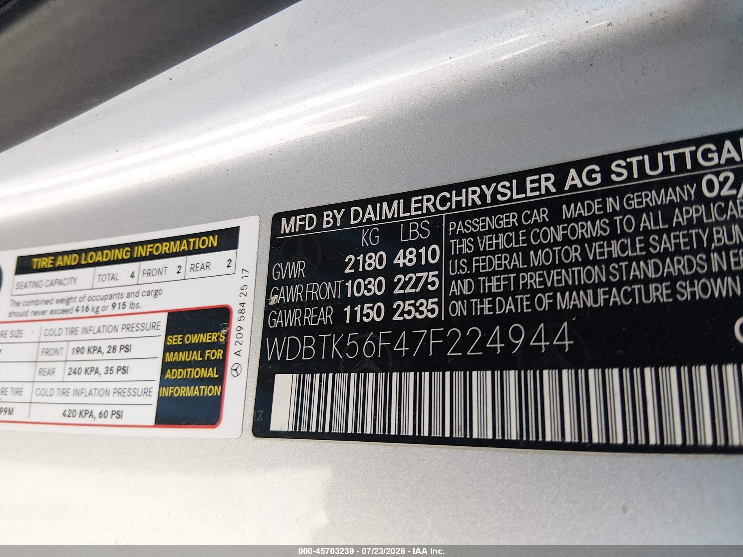 2007 Mercedes-benz Clk 350   Silver vin: WDBTK56F47F224944