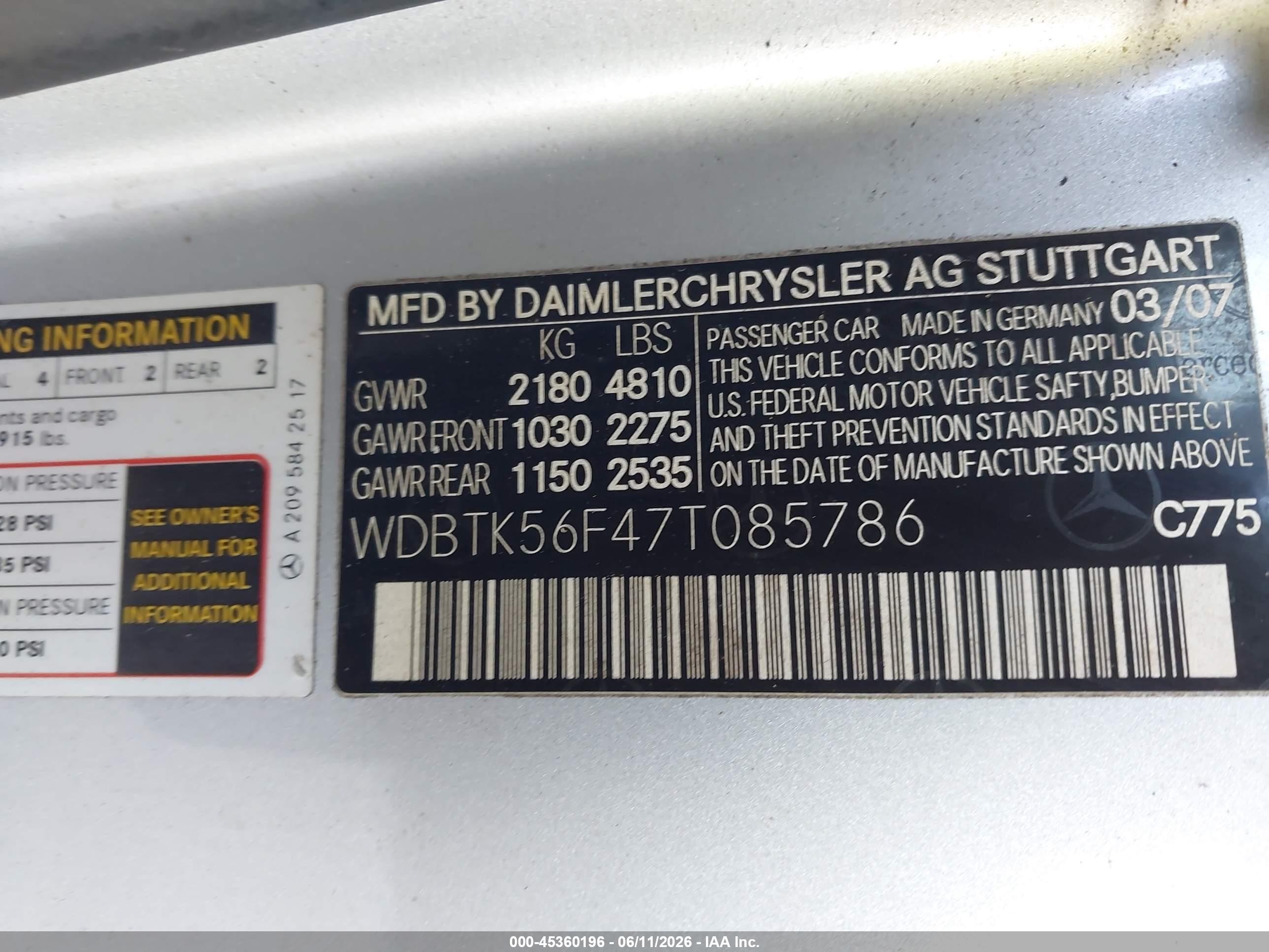 2007 Mercedes-benz Clk 350   Silver vin: WDBTK56F47T085786