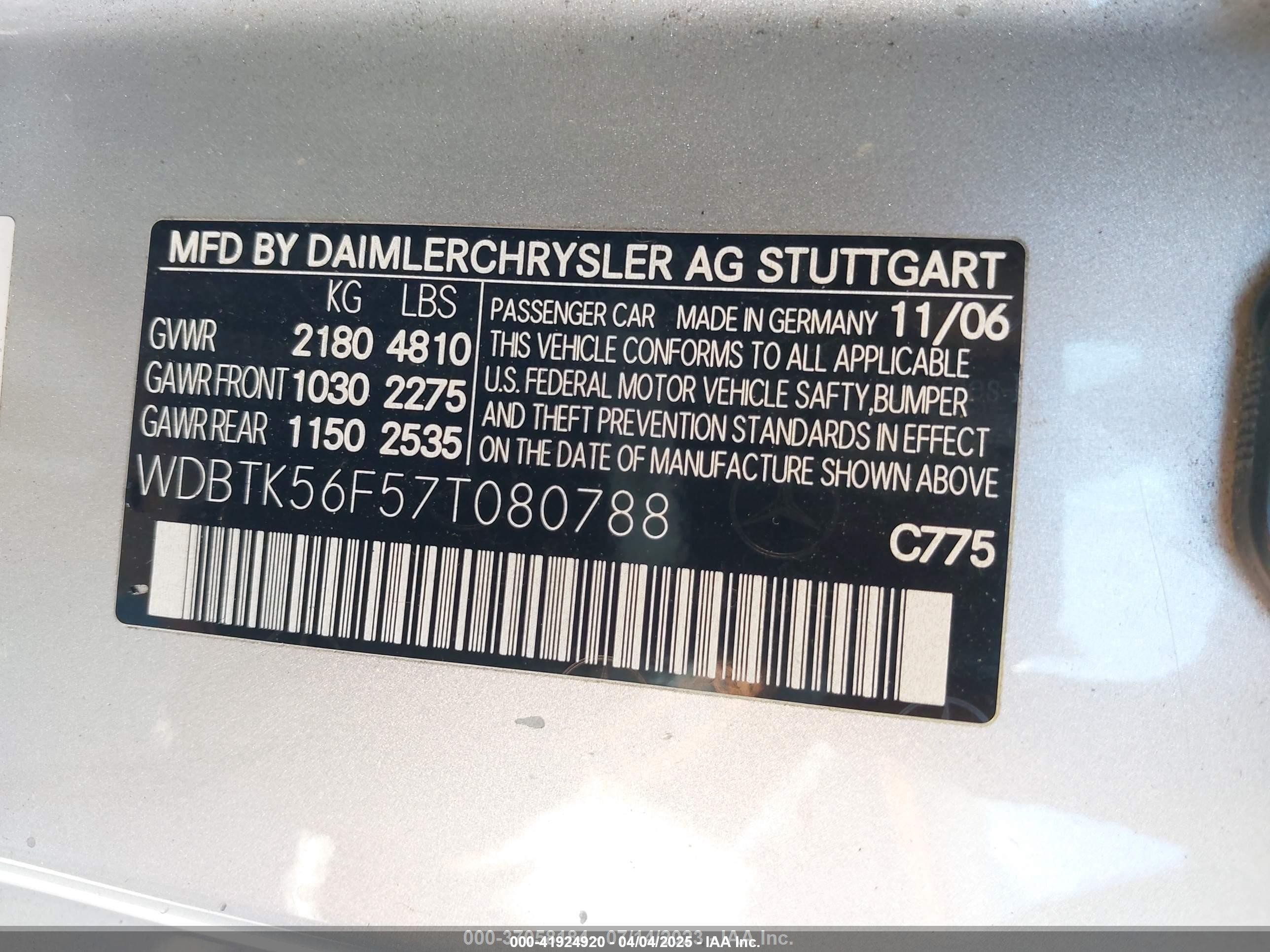 2007 Mercedes-benz Clk 350   Silver vin: WDBTK56F57T080788
