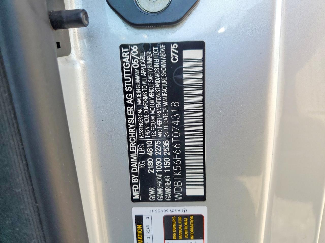 2006 Mercedes-benz Clk 350 Gray vin: WDBTK56F66T074318