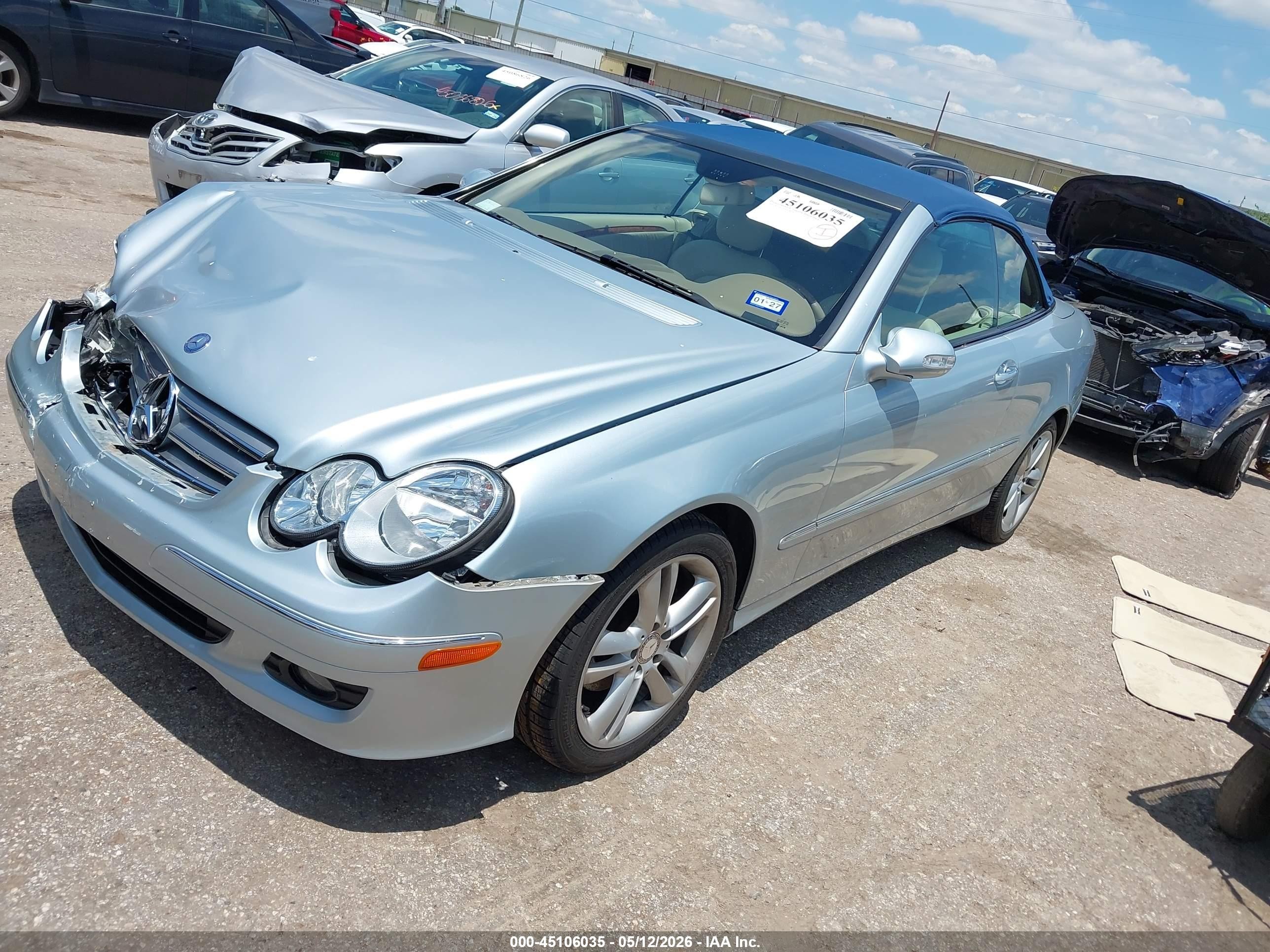 2008 Mercedes-benz Clk 350   Light Blue vin: WDBTK56F78T099229