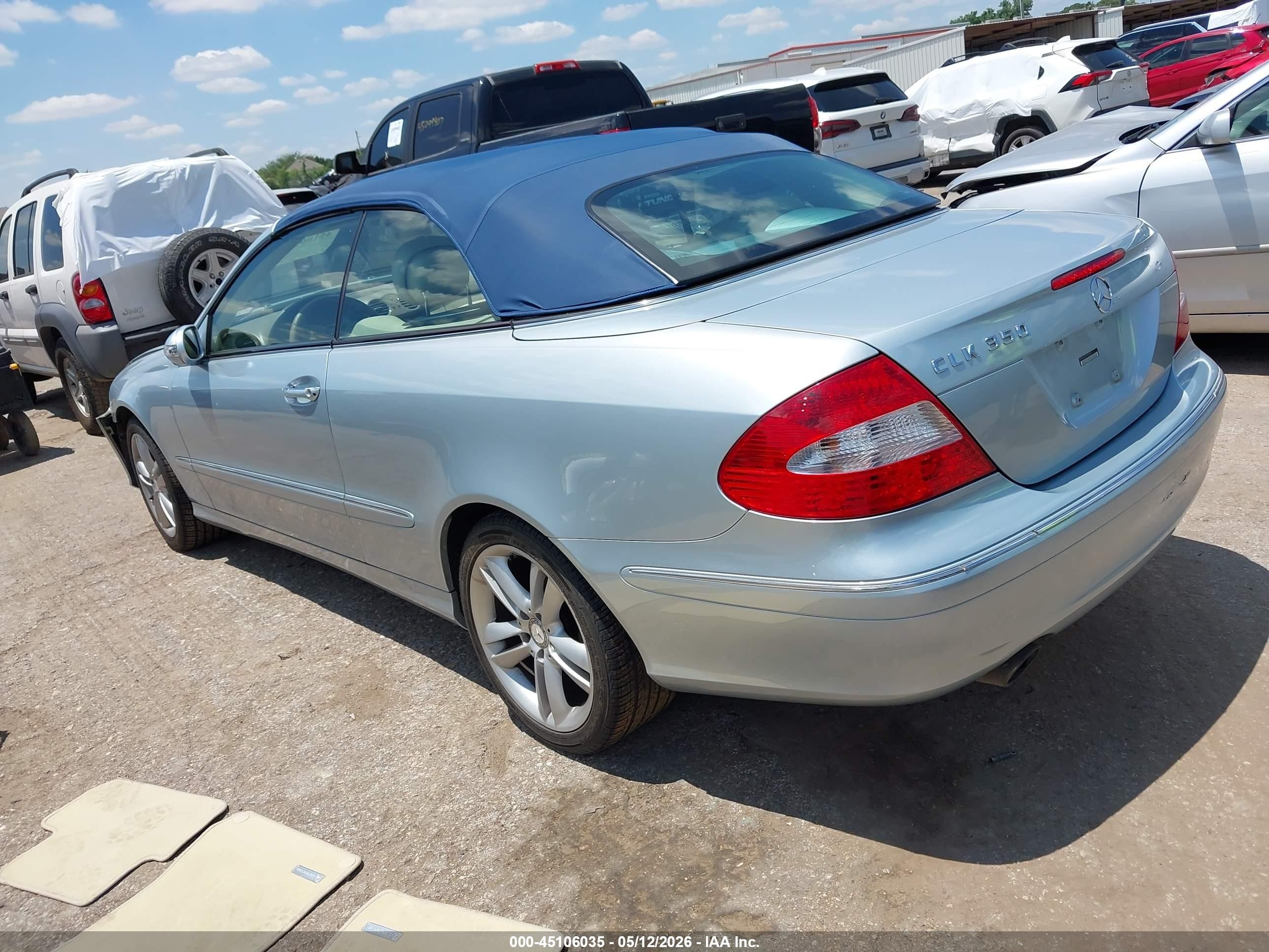 2008 Mercedes-benz Clk 350   Light Blue vin: WDBTK56F78T099229