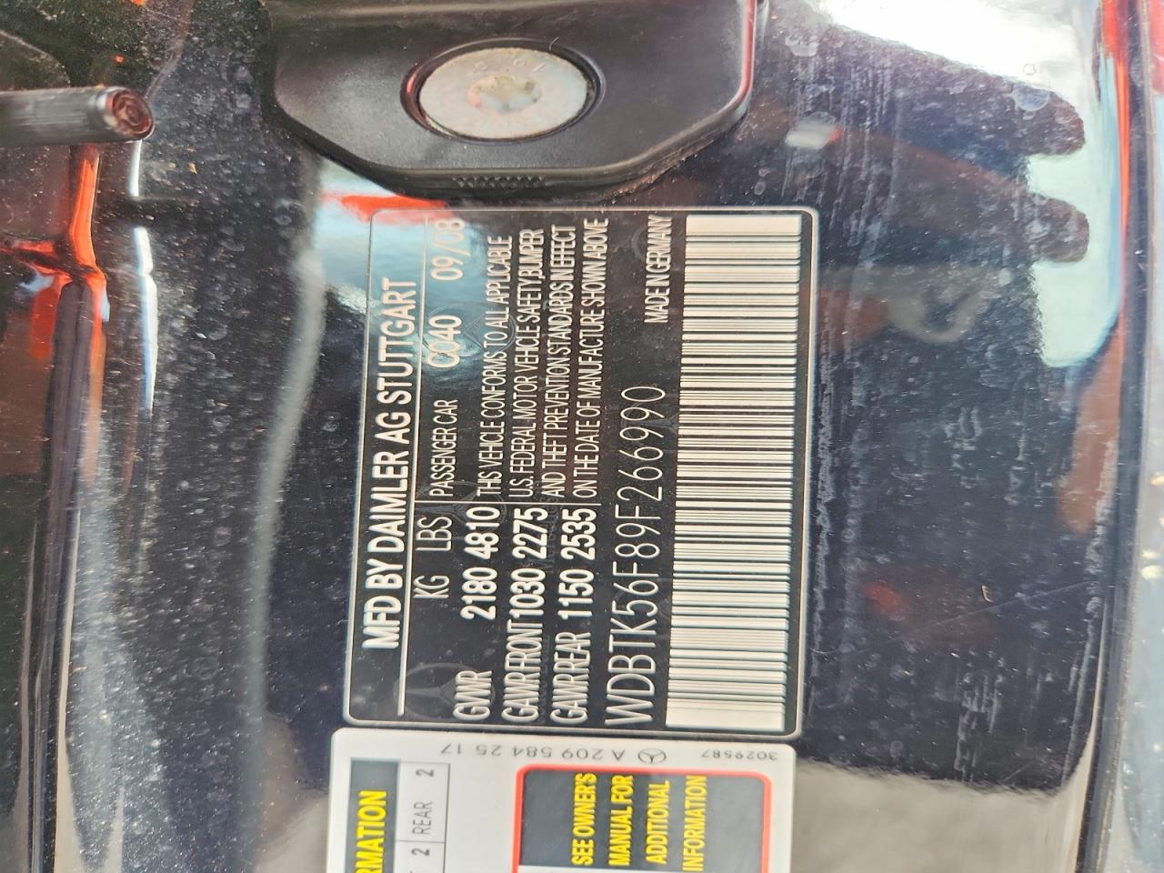 2009 Mercedes-benz Clk 350 Black vin: WDBTK56F89F266990