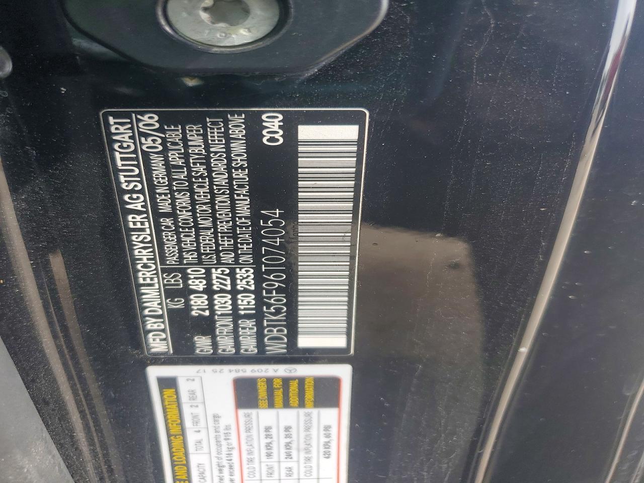 2006 Mercedes-benz Clk 350 Black vin: WDBTK56F96T074054