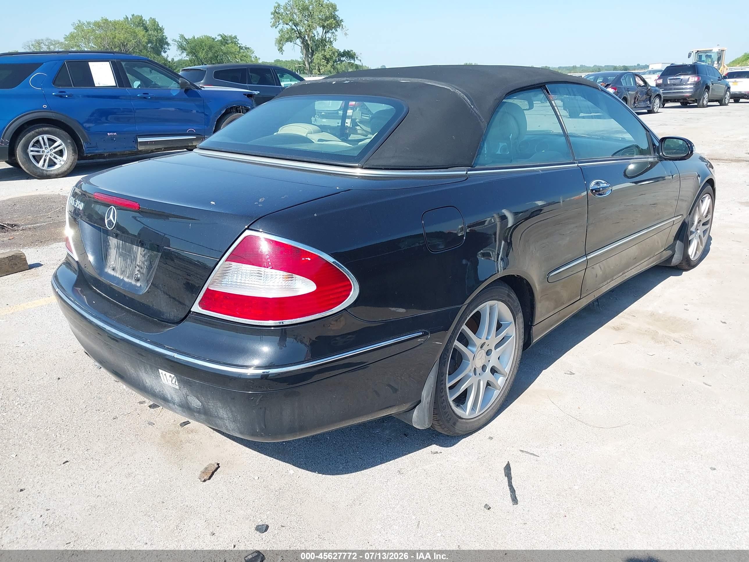 2008 Mercedes-benz Clk 350 Black vin: WDBTK56G08T089991