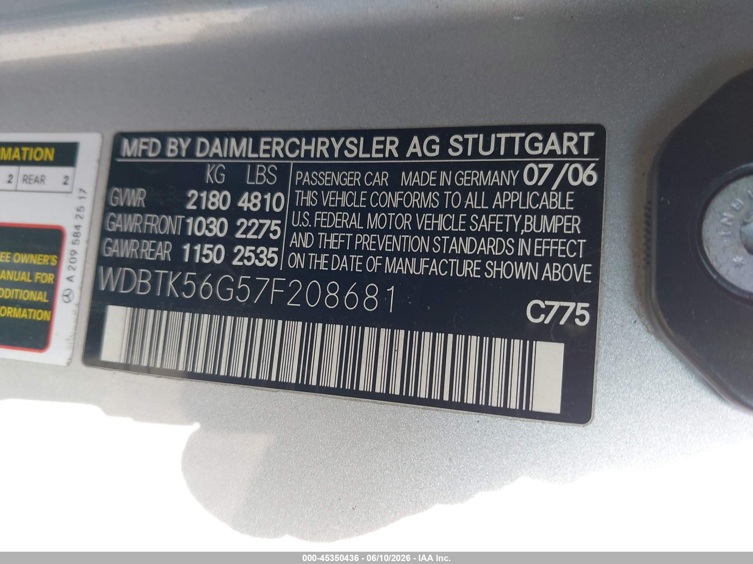 2007 Mercedes-benz Clk 350 Silver vin: WDBTK56G57F208681