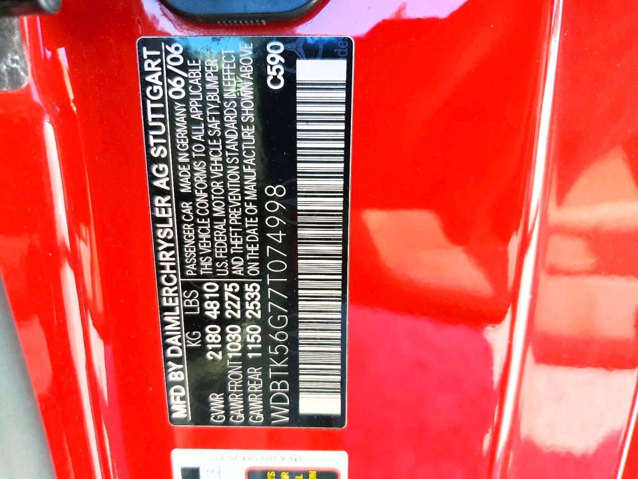 2007 Mercedes-benz Clk 350 Red vin: WDBTK56G77T074998