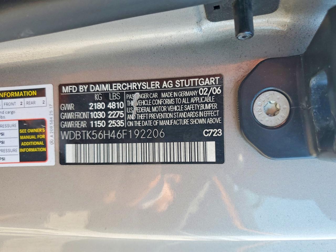 2006 Mercedes-benz Clk 350 Silver vin: WDBTK56H46F192206