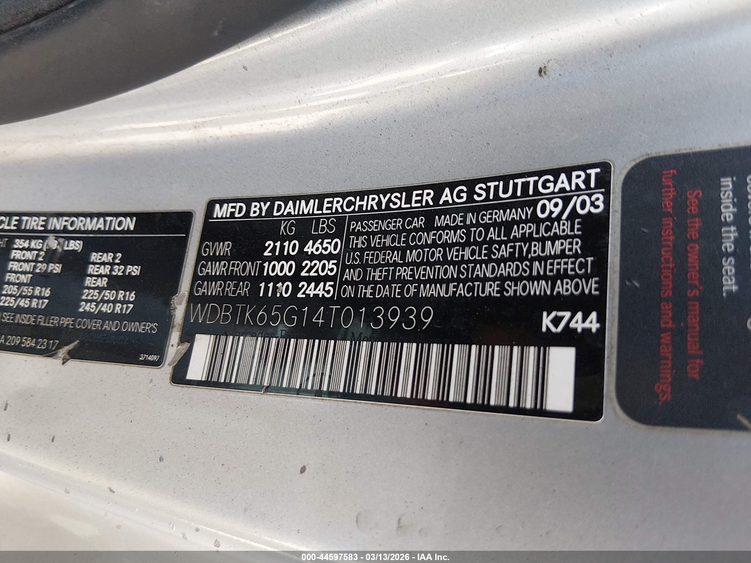 2004 Mercedes-benz Clk 320   Silver vin: WDBTK65G14T013939