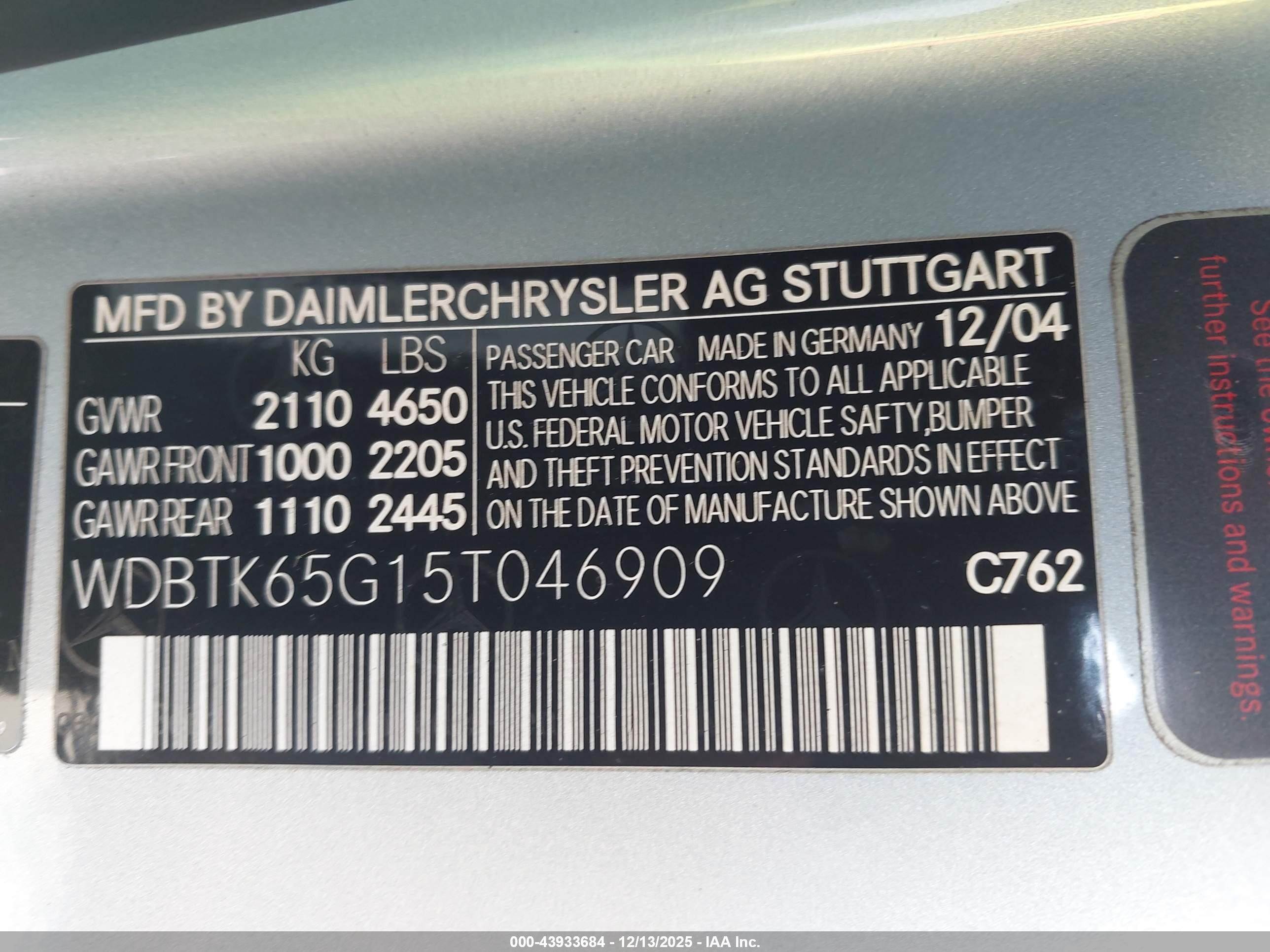 2005 Mercedes-benz Clk 320   Серебряный vin: WDBTK65G15T046909