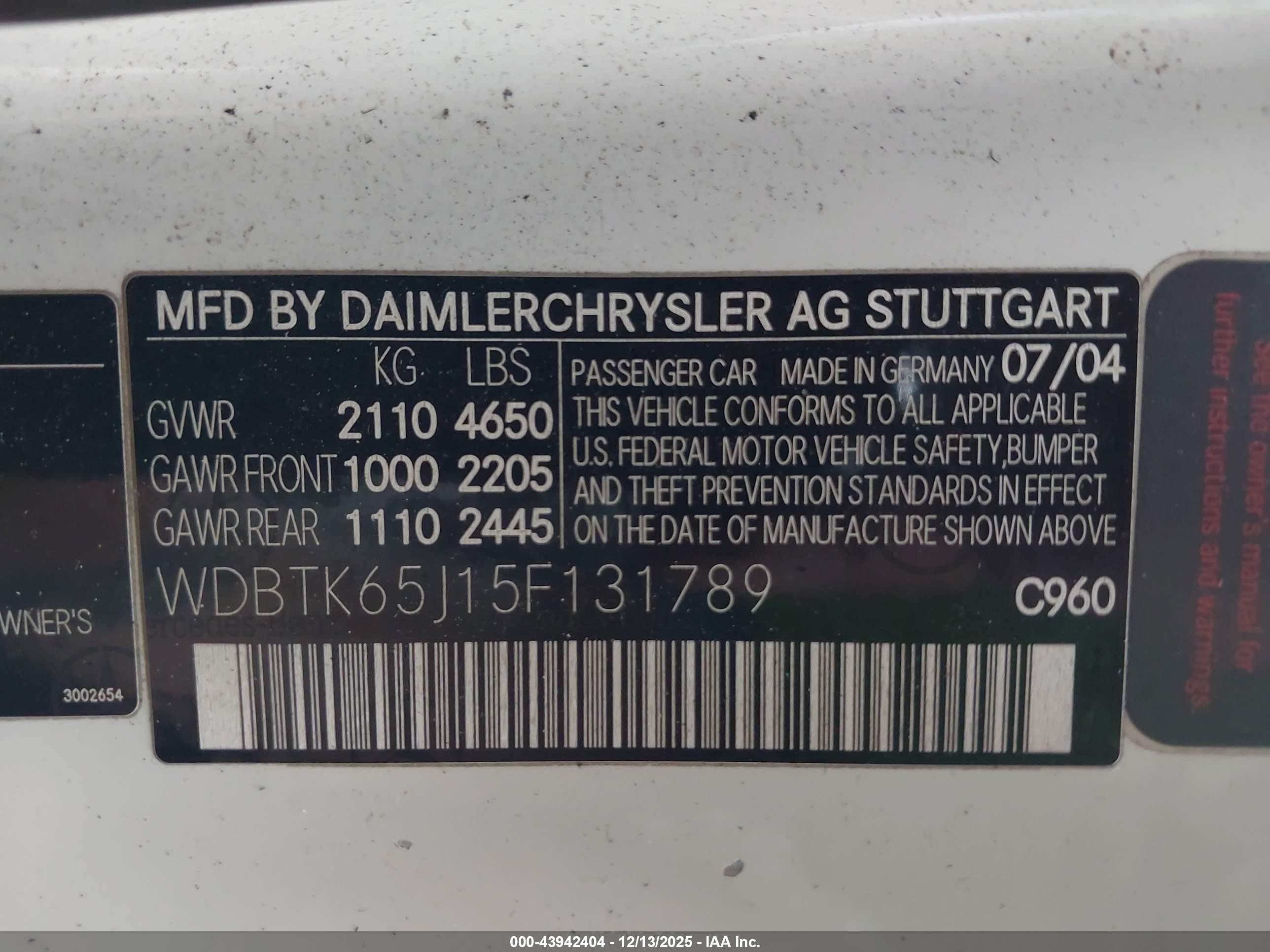 2005 Mercedes-benz Clk 320   White vin: WDBTK65J15F131789