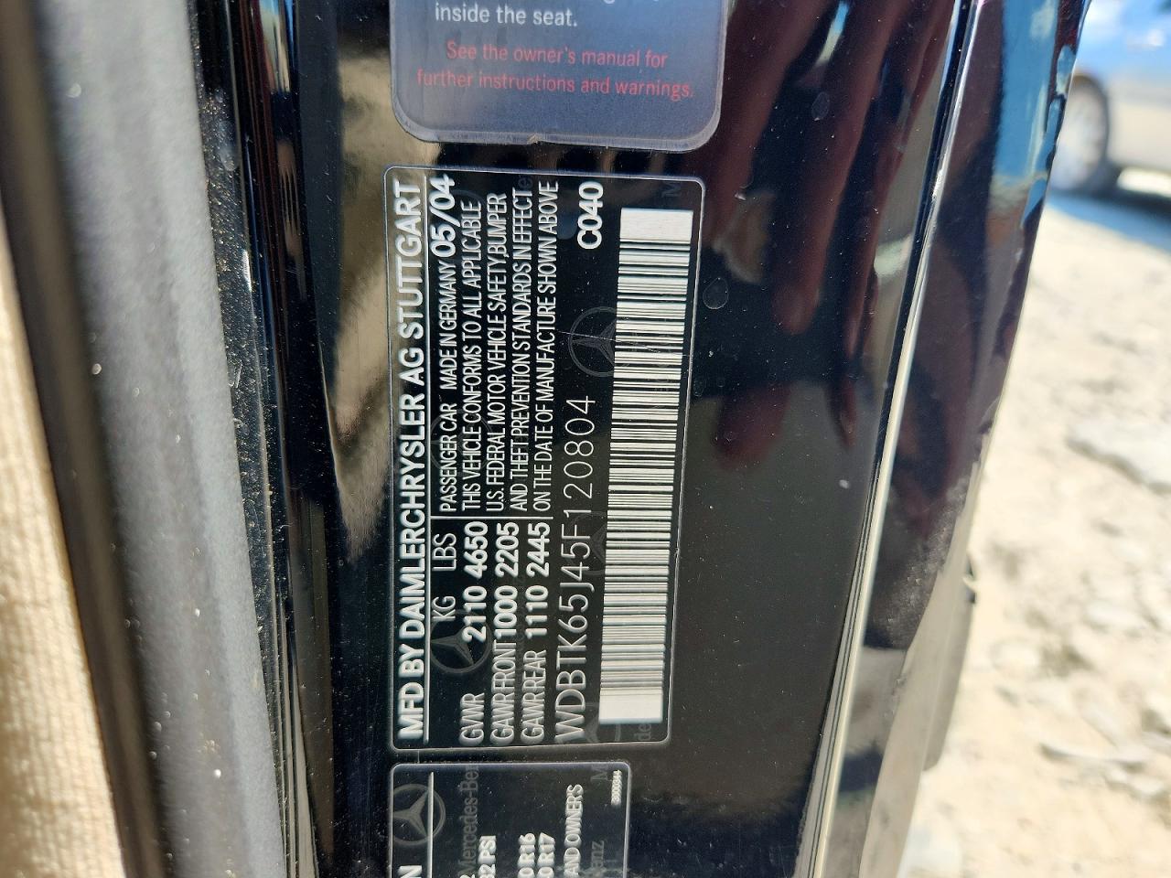 2005 Mercedes-benz Clk 320 Black vin: WDBTK65J45F120804