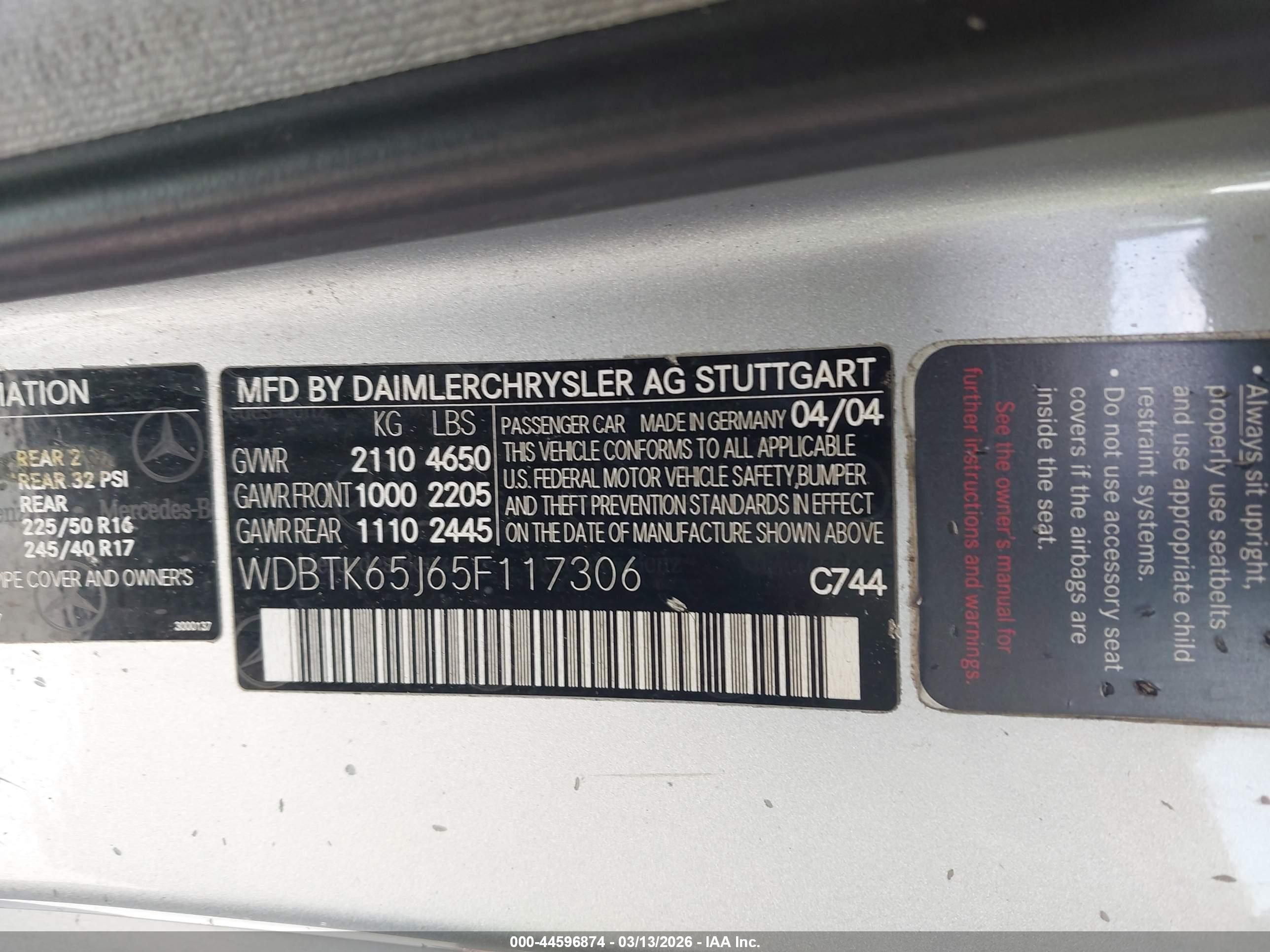 2005 Mercedes-benz Clk 320   Gray vin: WDBTK65J65F117306