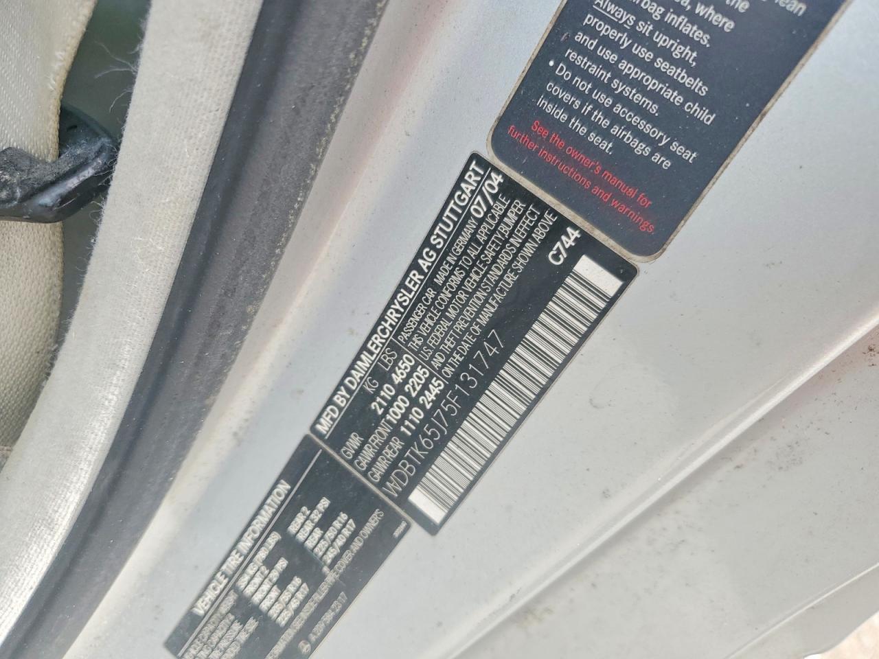 2005 Mercedes-benz Clk 320 Silver vin: WDBTK65J75F131747