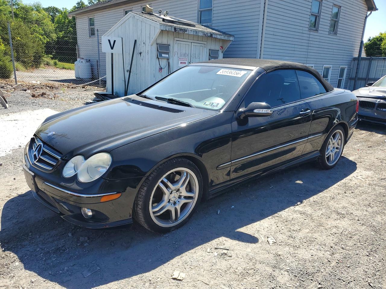 2009 Mercedes-benz Clk 550 Black vin: WDBTK72F49T101960