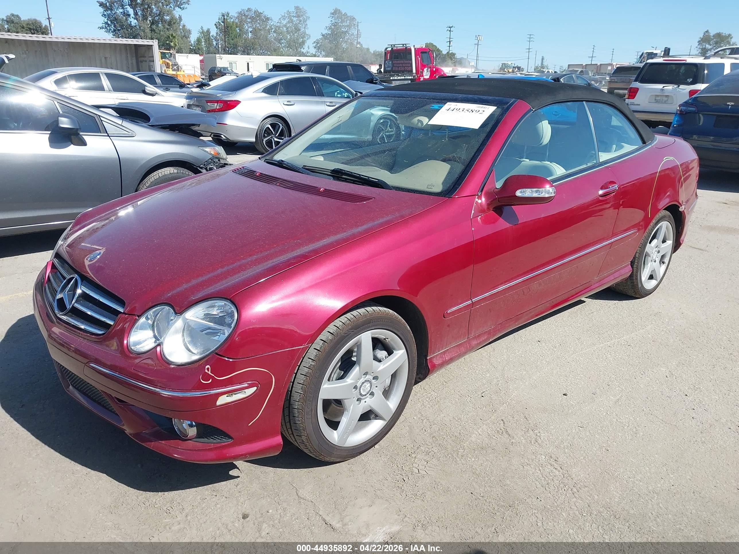 2006 Mercedes-benz Clk 500 Red vin: WDBTK75G46T067308