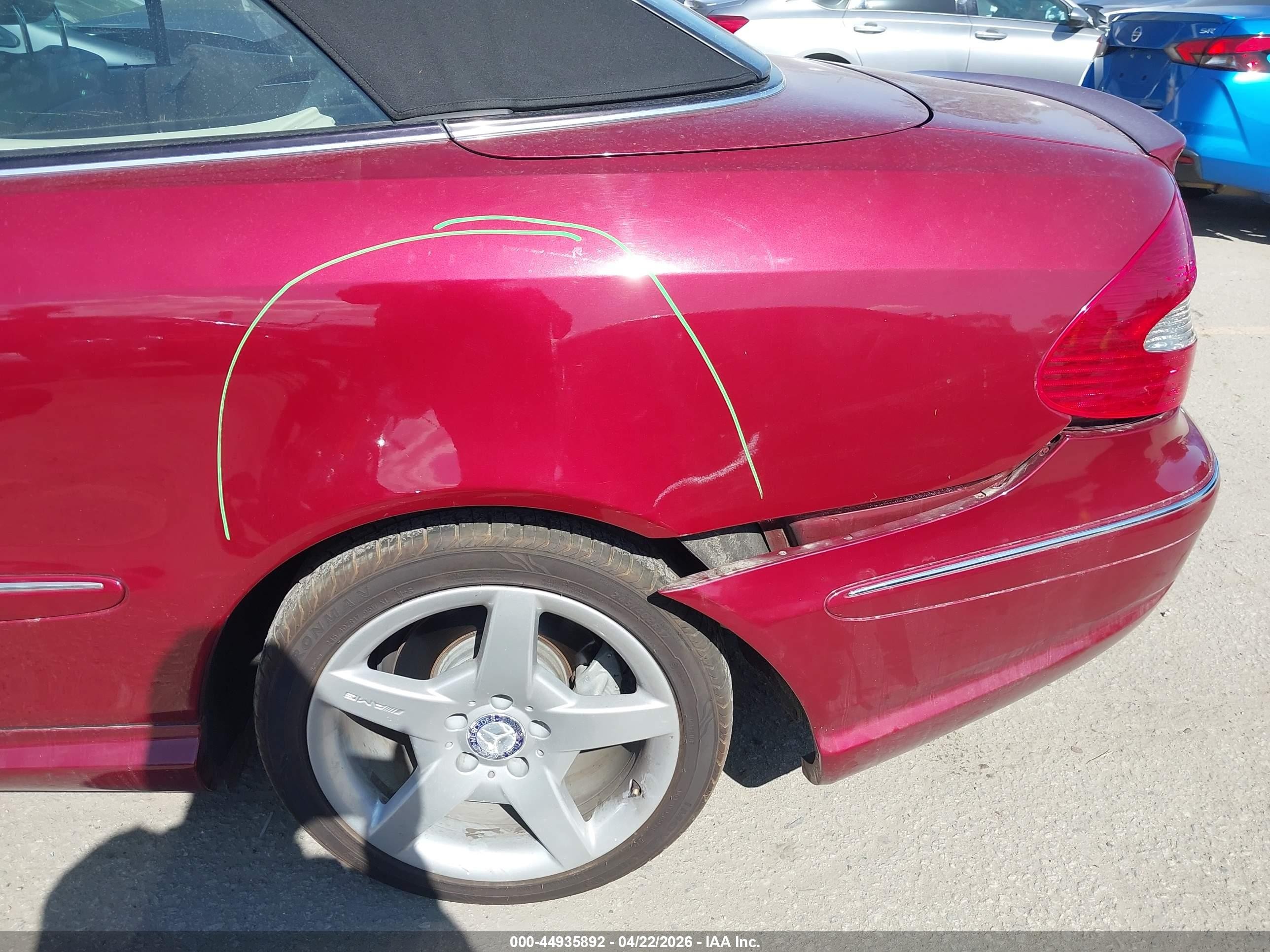 2006 Mercedes-benz Clk 500 Red vin: WDBTK75G46T067308