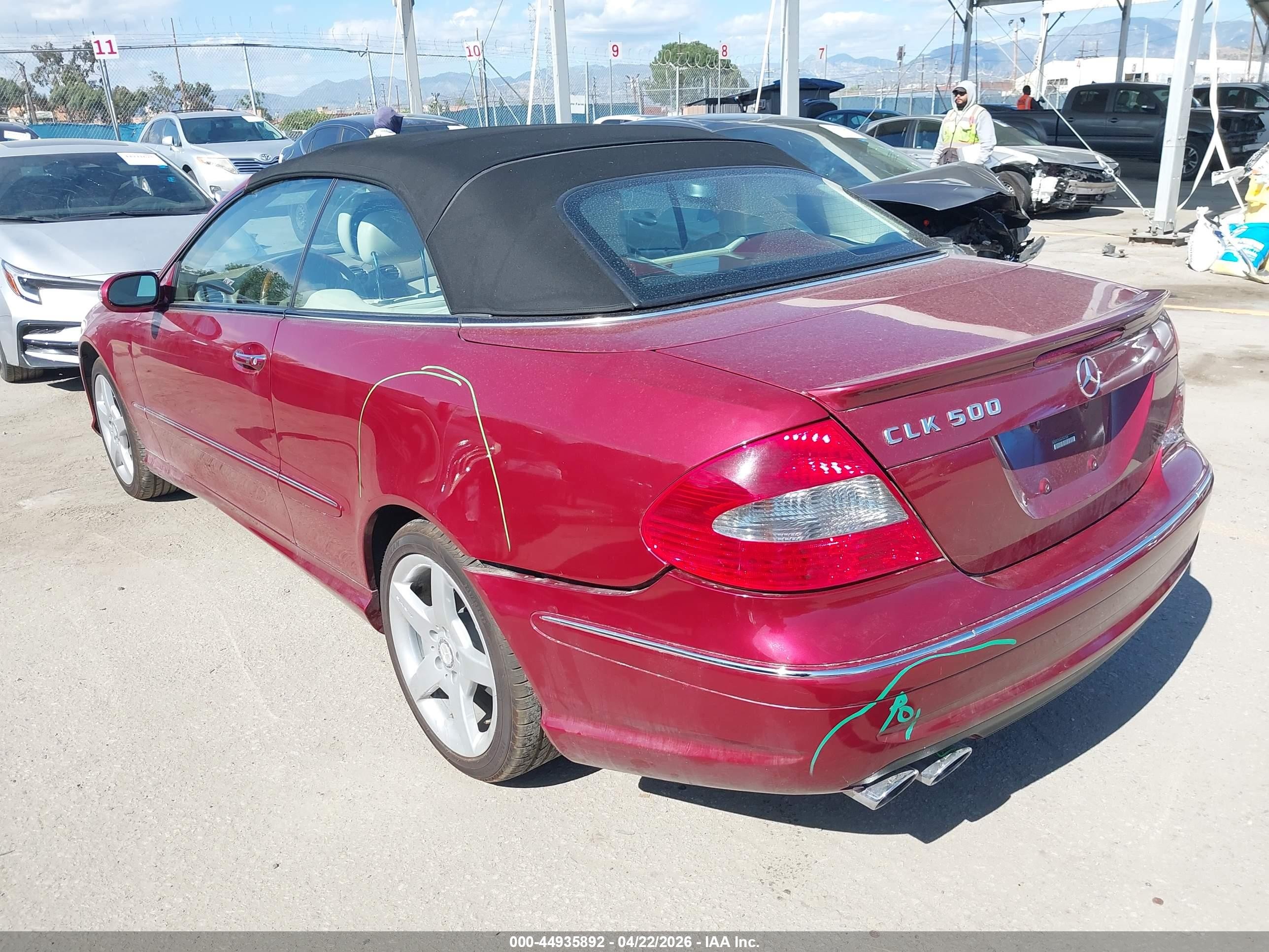 2006 Mercedes-benz Clk 500 Red vin: WDBTK75G46T067308