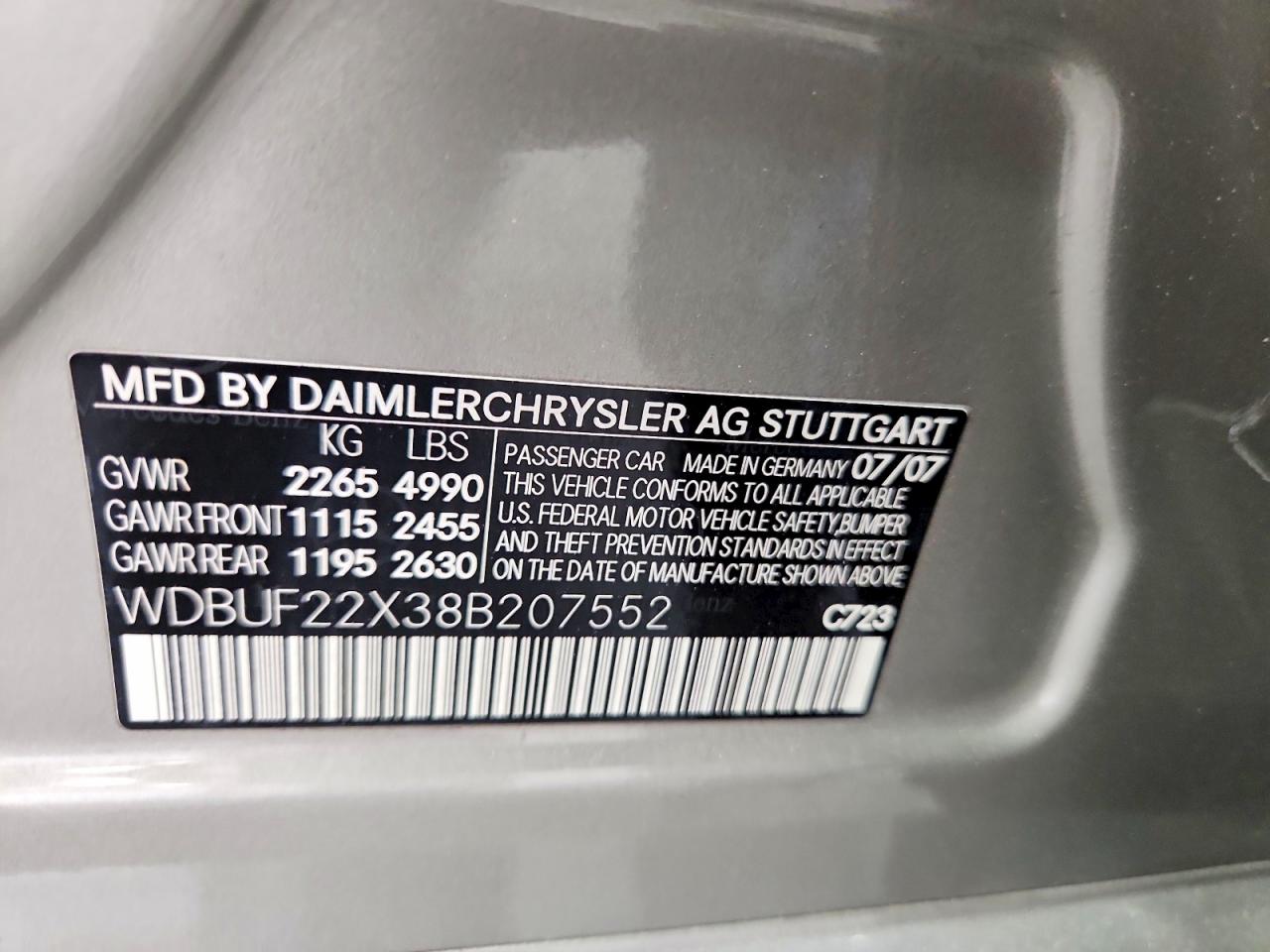 2008 Mercedes-benz E 320 Cdi Gray vin: WDBUF22X38B207552