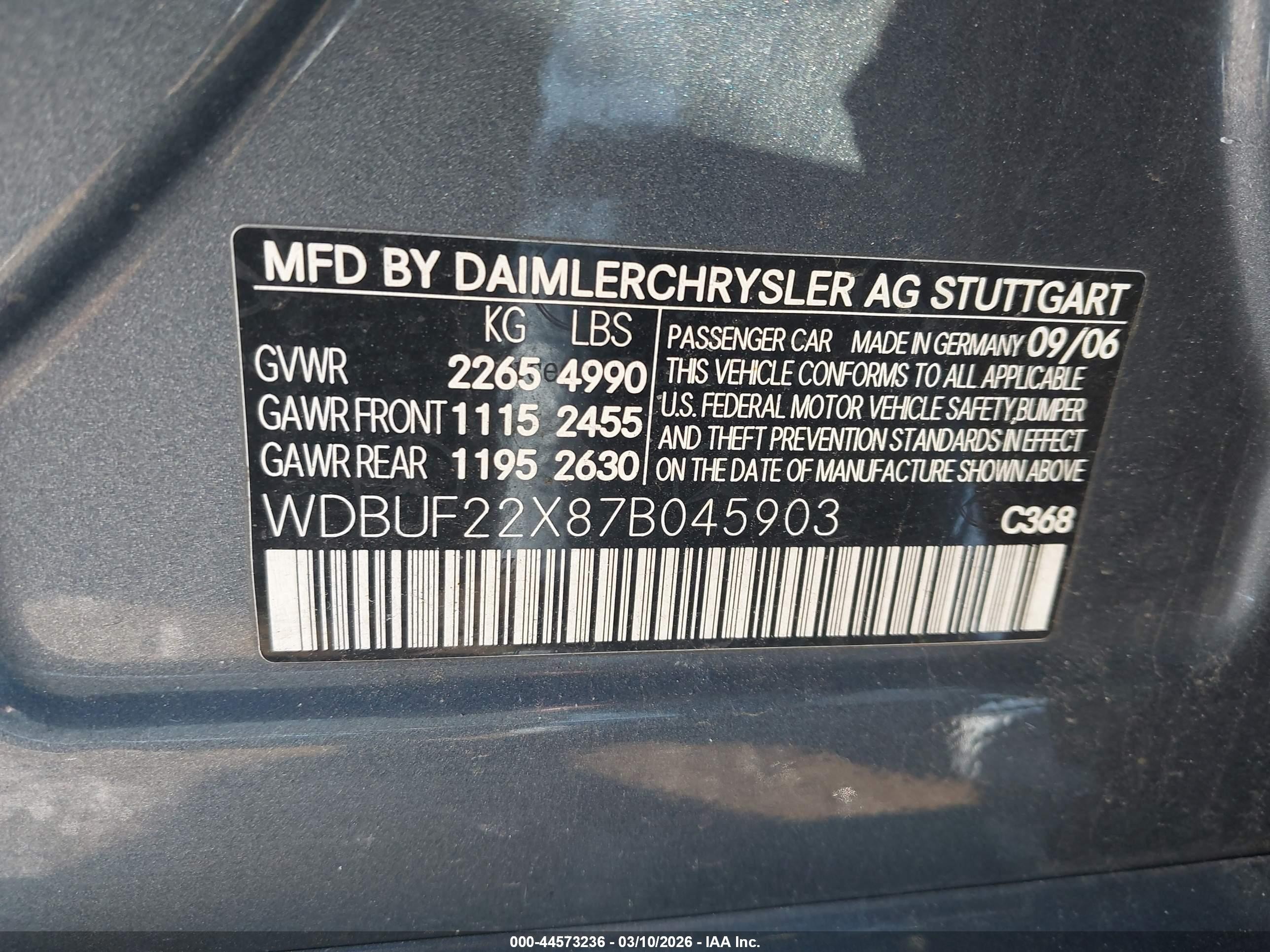 2007 Mercedes-benz E 320 Bluetec   Gray vin: WDBUF22X87B045903