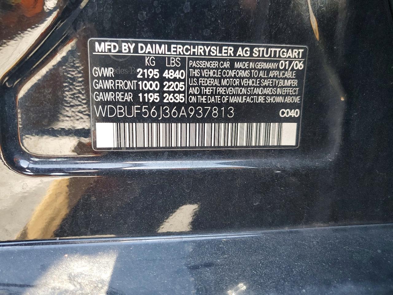 2006 Mercedes-benz E Black vin: WDBUF56J36A937813