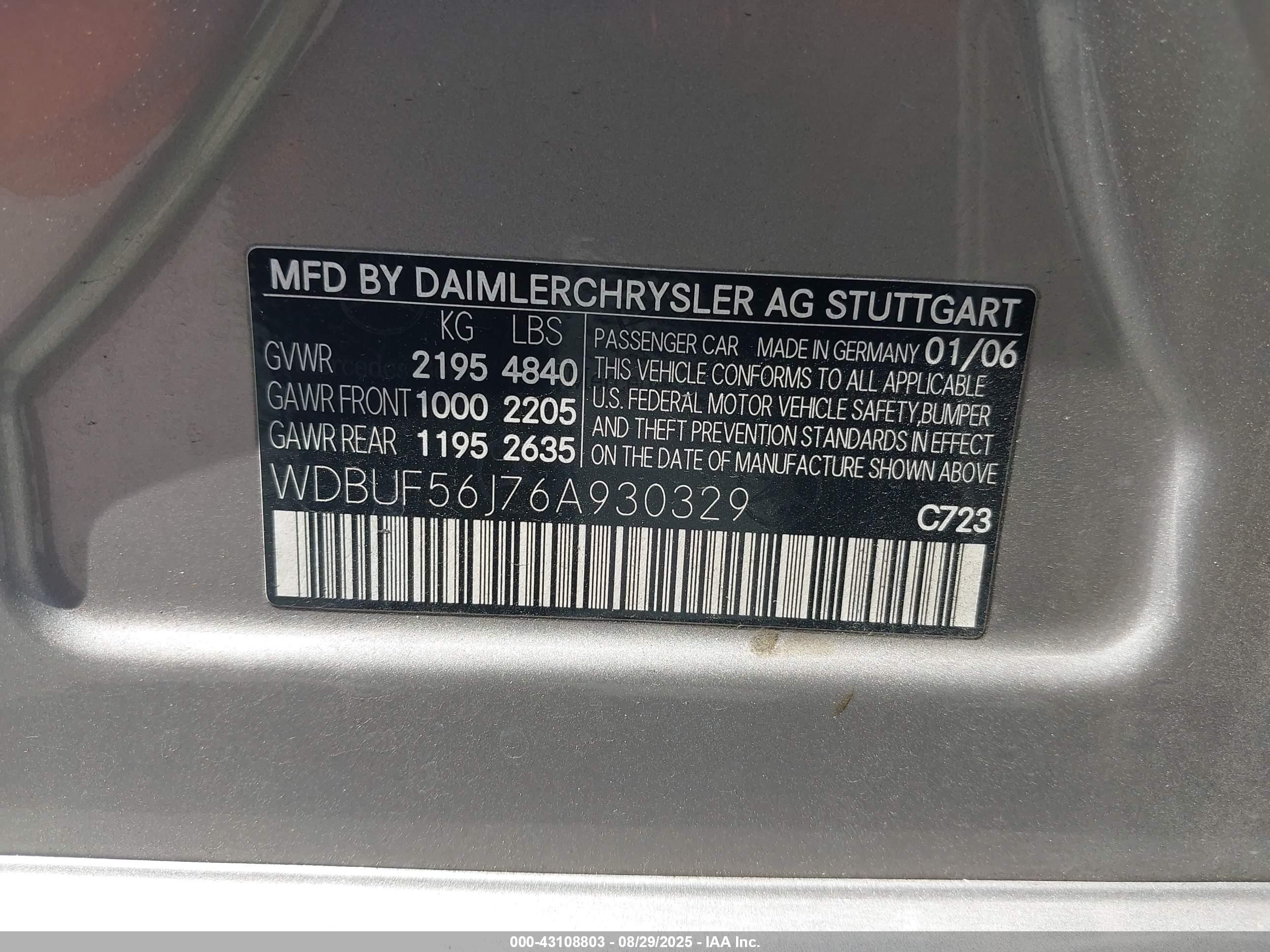 2006 Mercedes-benz E 350   Серебряный vin: WDBUF56J76A930329