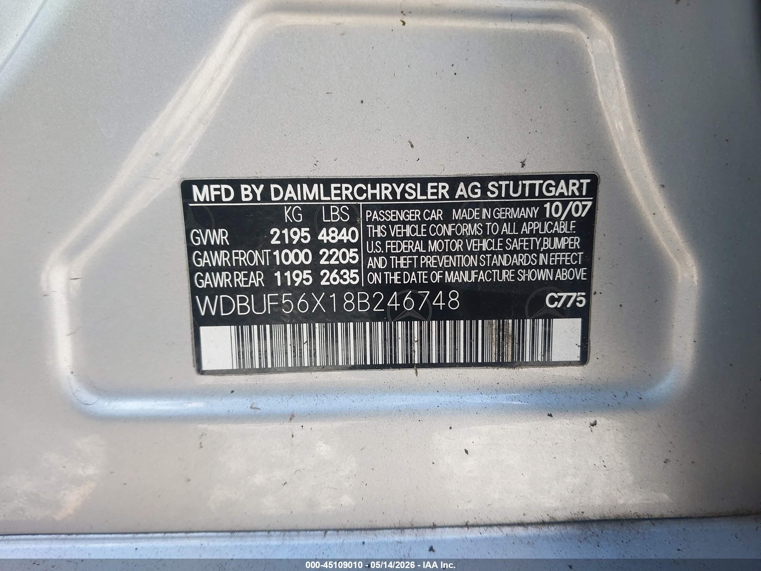 2008 Mercedes-benz E 350   Gray vin: WDBUF56X18B246748