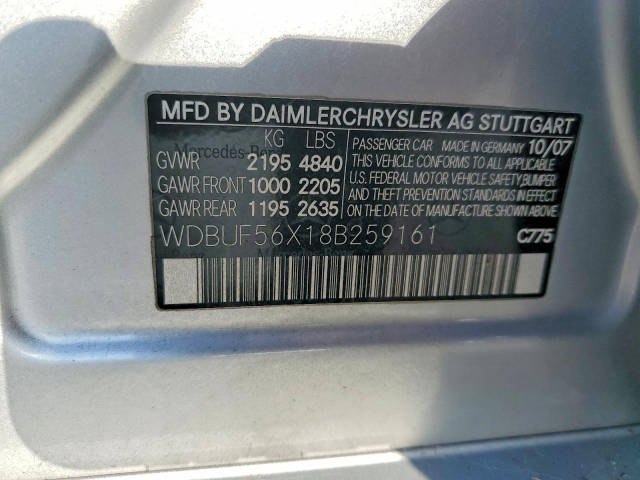 2008 Mercedes-benz E 350 Silver vin: WDBUF56X18B259161