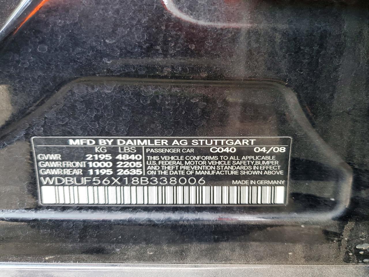 2008 Mercedes-benz E 350 Black vin: WDBUF56X18B338006