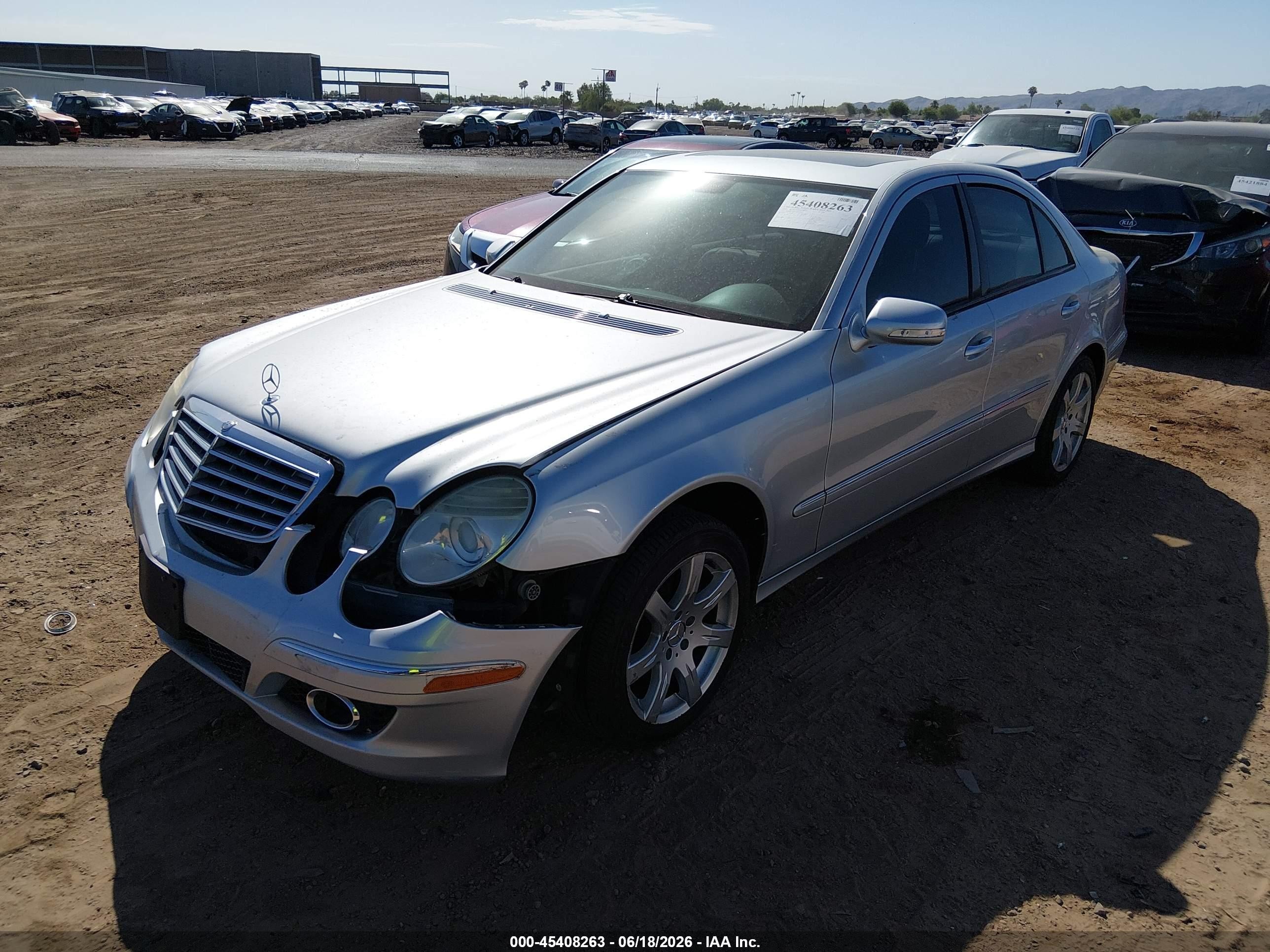 2007 Mercedes-benz E 350   Silver vin: WDBUF56X27B057833