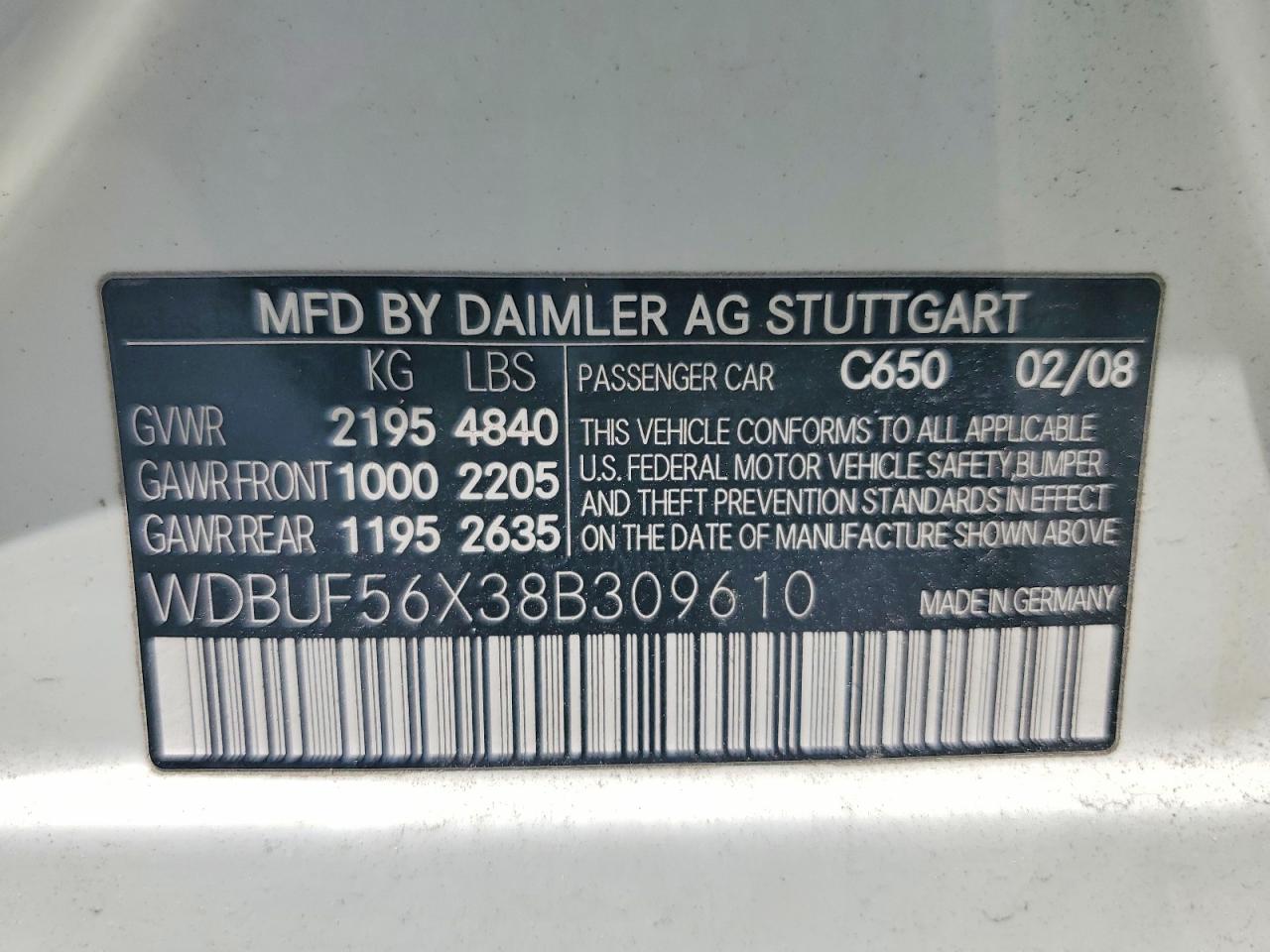 2008 Mercedes-benz E 350 White vin: WDBUF56X38B309610