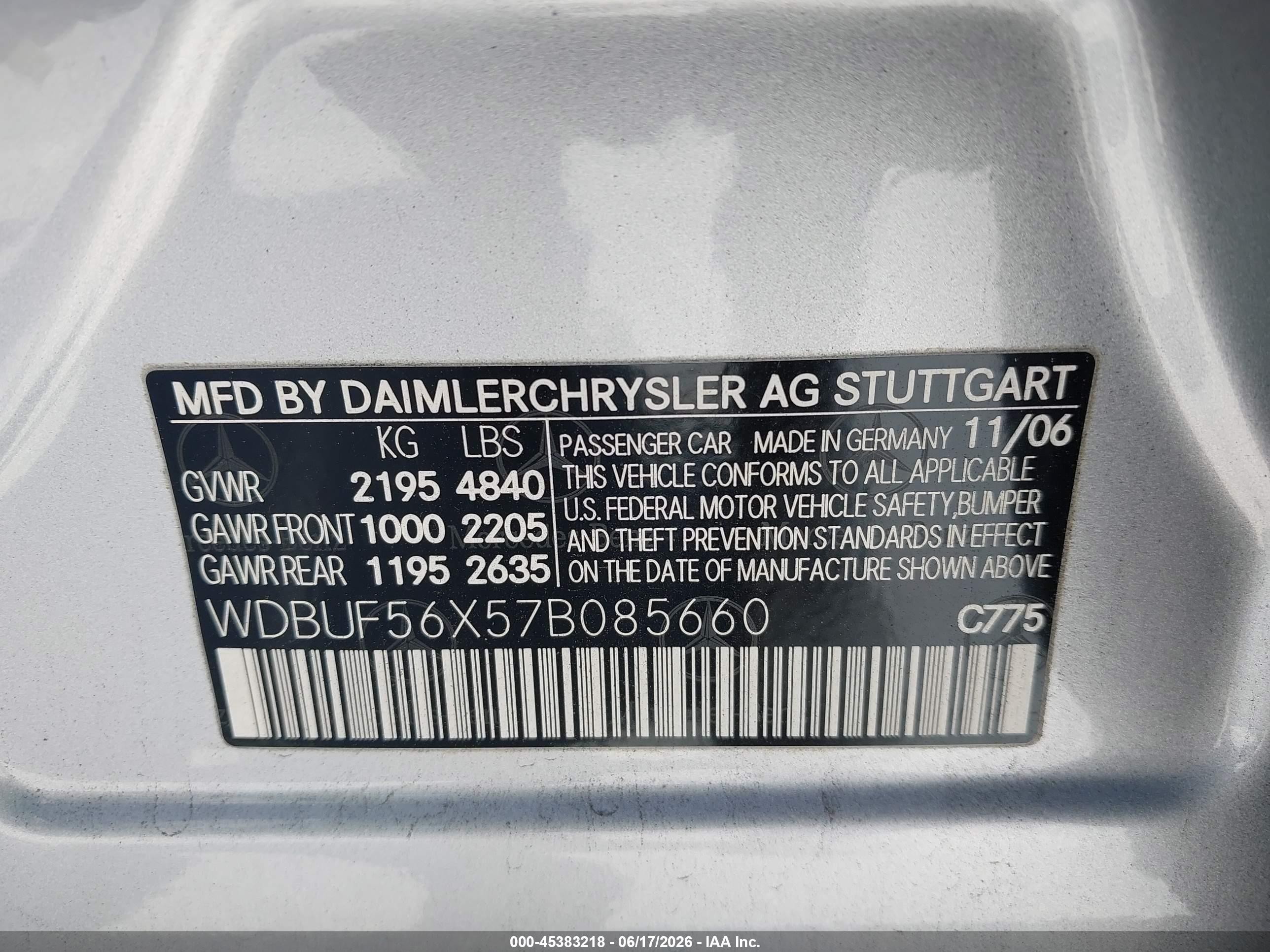 2007 Mercedes-benz E 350   Silver vin: WDBUF56X57B085660