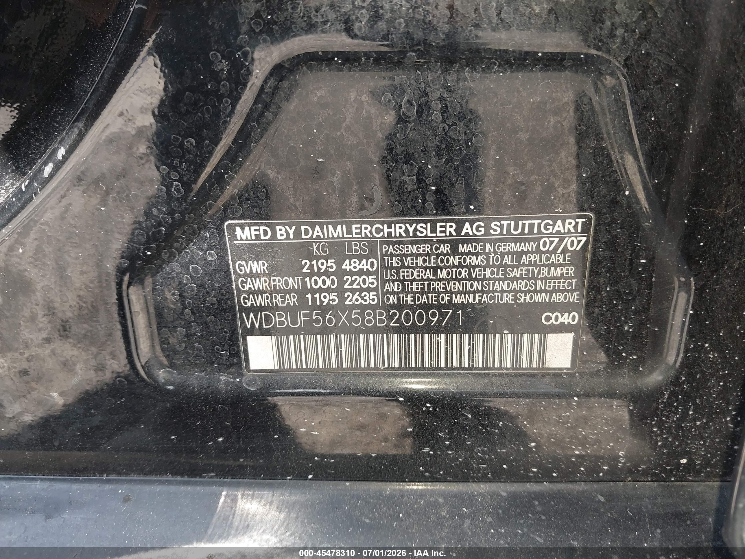 2008 Mercedes-benz E 350   Black vin: WDBUF56X58B200971