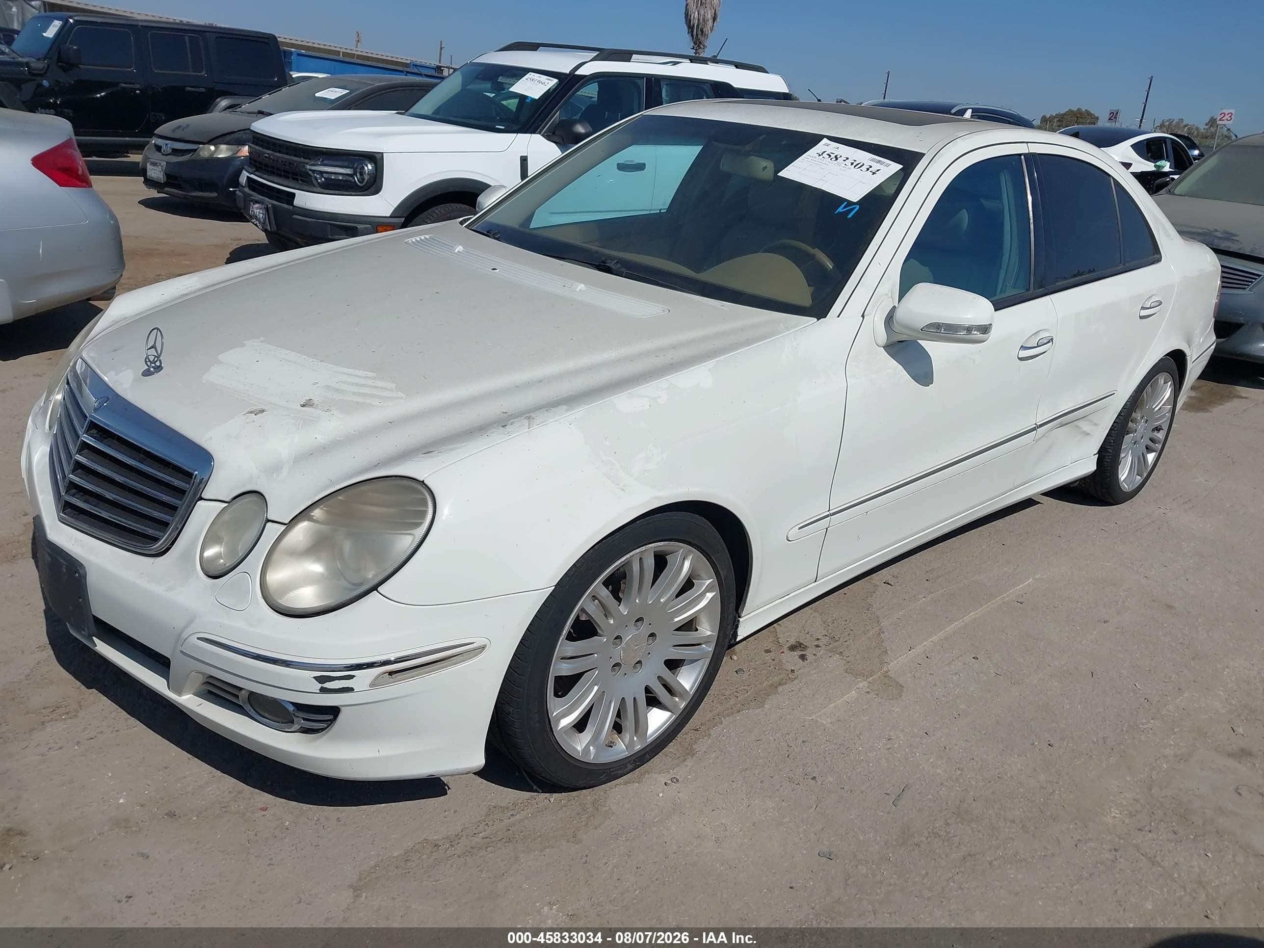 2008 Mercedes-benz E 350   White vin: WDBUF56X58B296357
