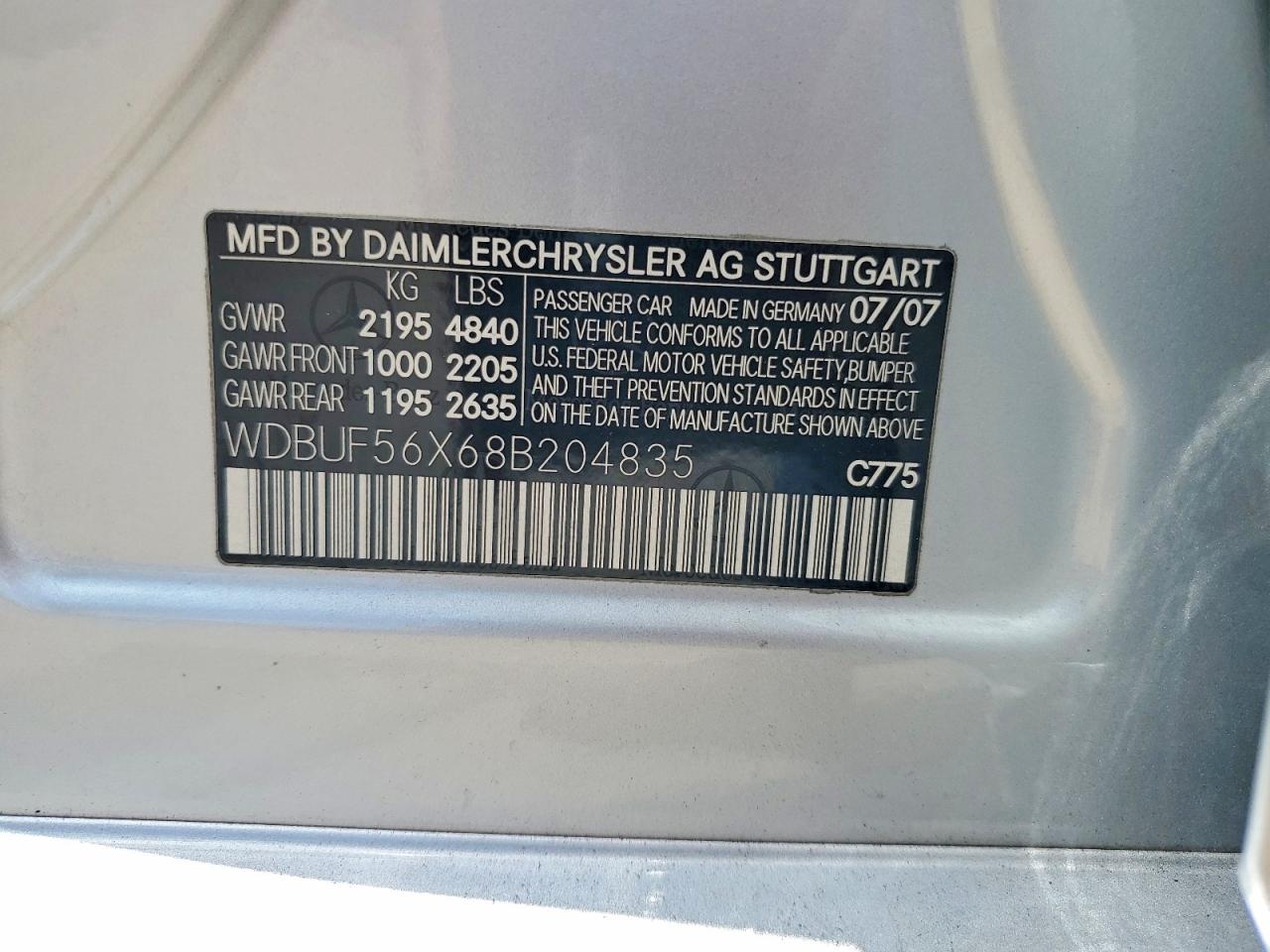2008 Mercedes-benz E 350 Silver vin: WDBUF56X68B204835
