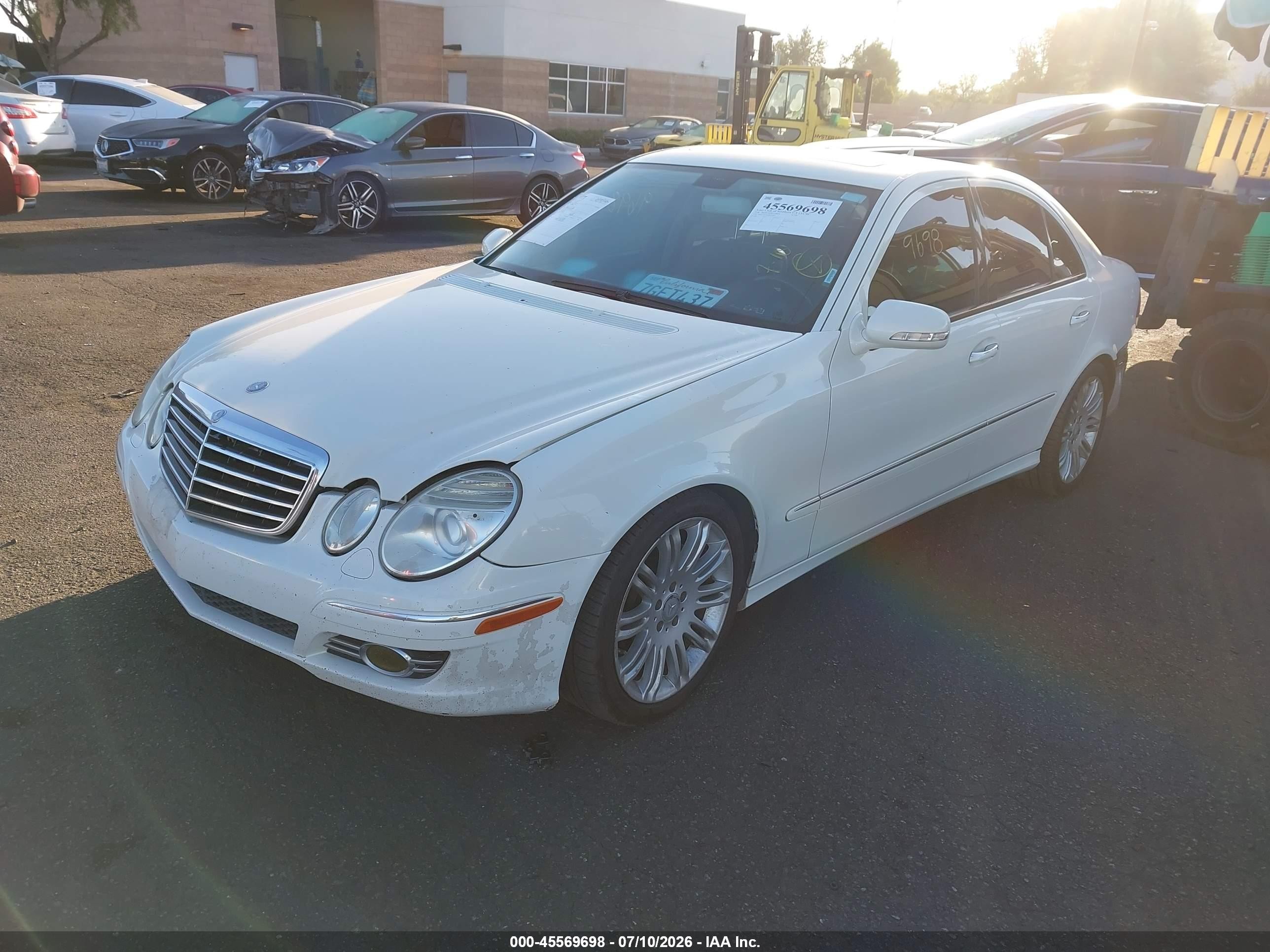 2008 Mercedes-benz E 350   White vin: WDBUF56X68B334968