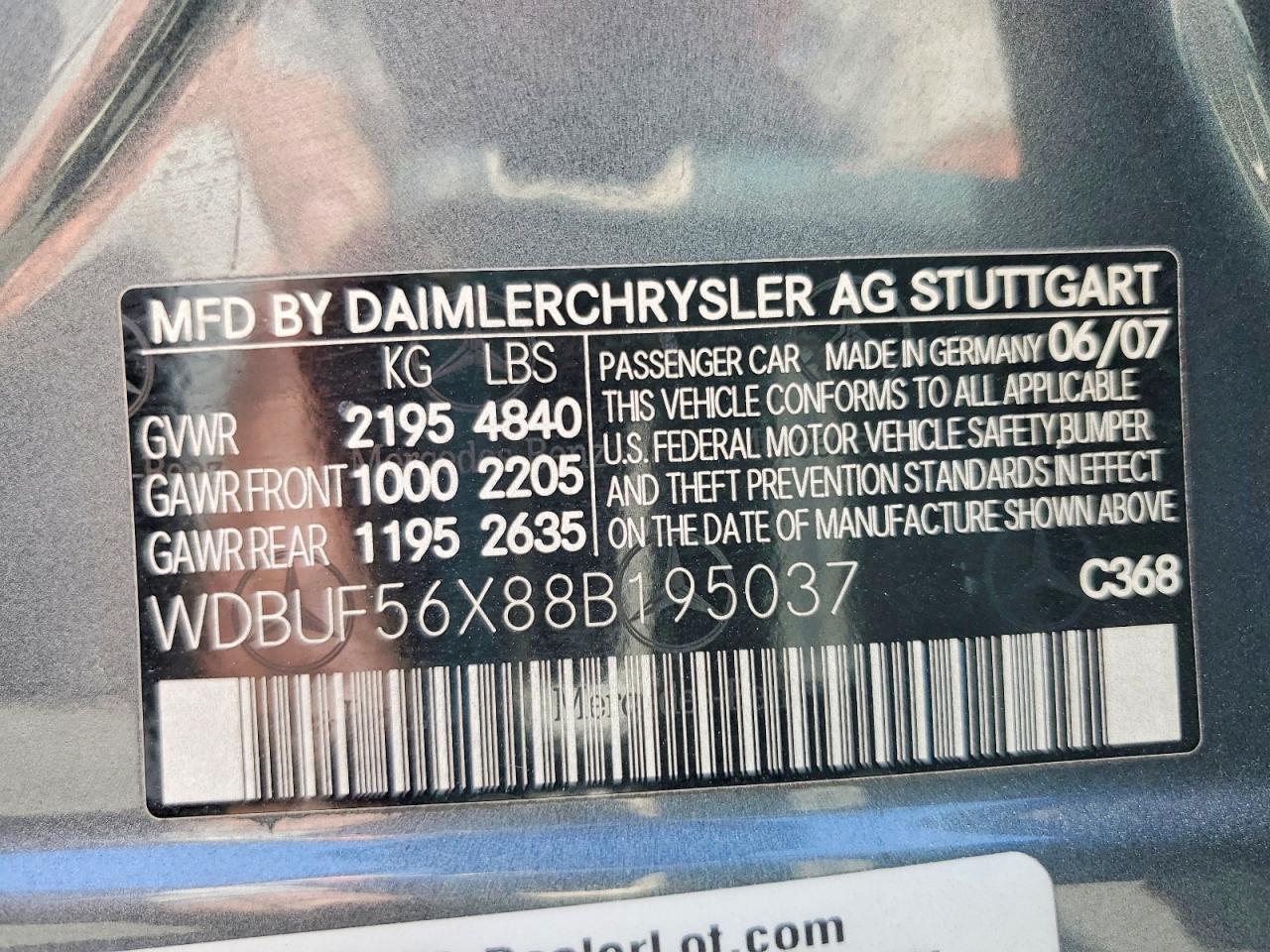 2008 Mercedes-benz E 350 Gray vin: WDBUF56X88B195037