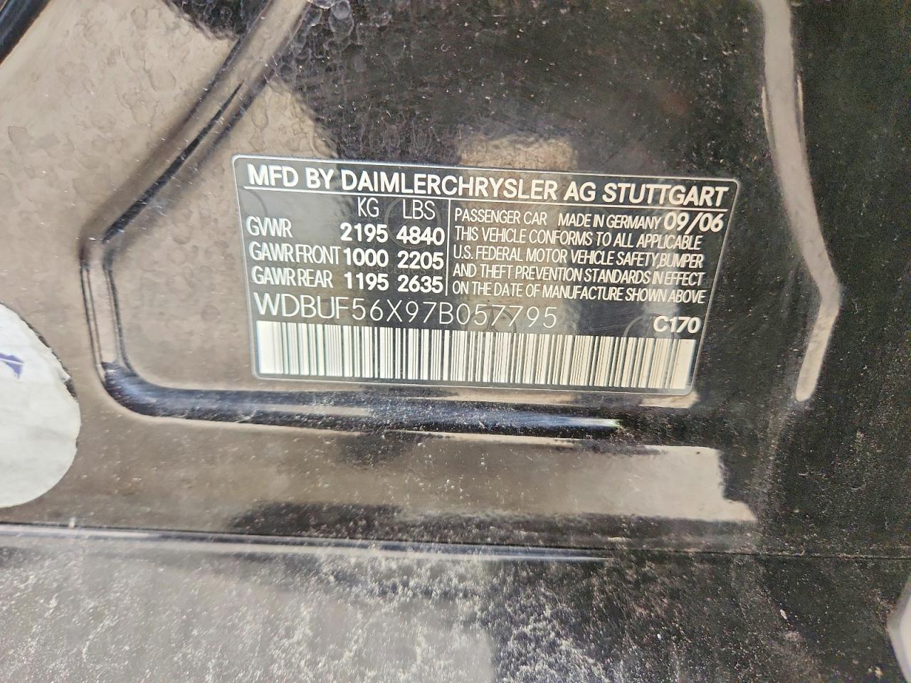 2007 Mercedes-benz E 350 Black vin: WDBUF56X97B057795