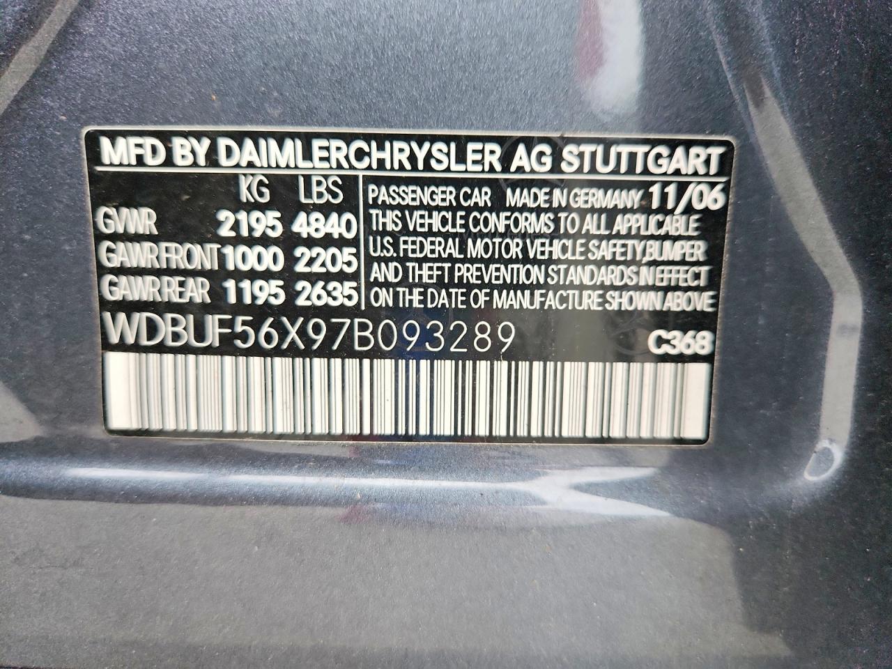 2007 Mercedes-benz E 350 Gray vin: WDBUF56X97B093289