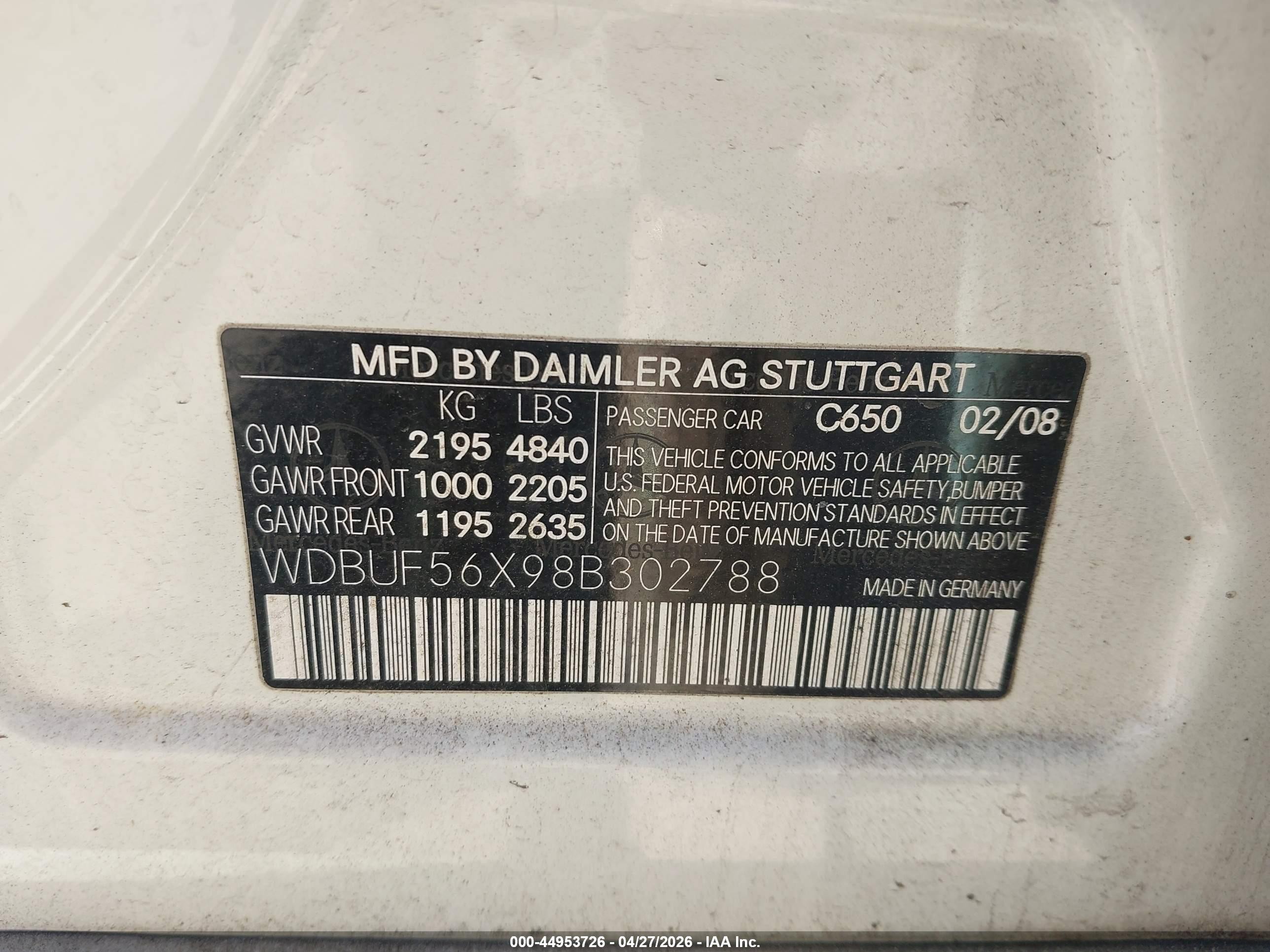 2008 Mercedes-benz E 350 Белый vin: WDBUF56X98B302788