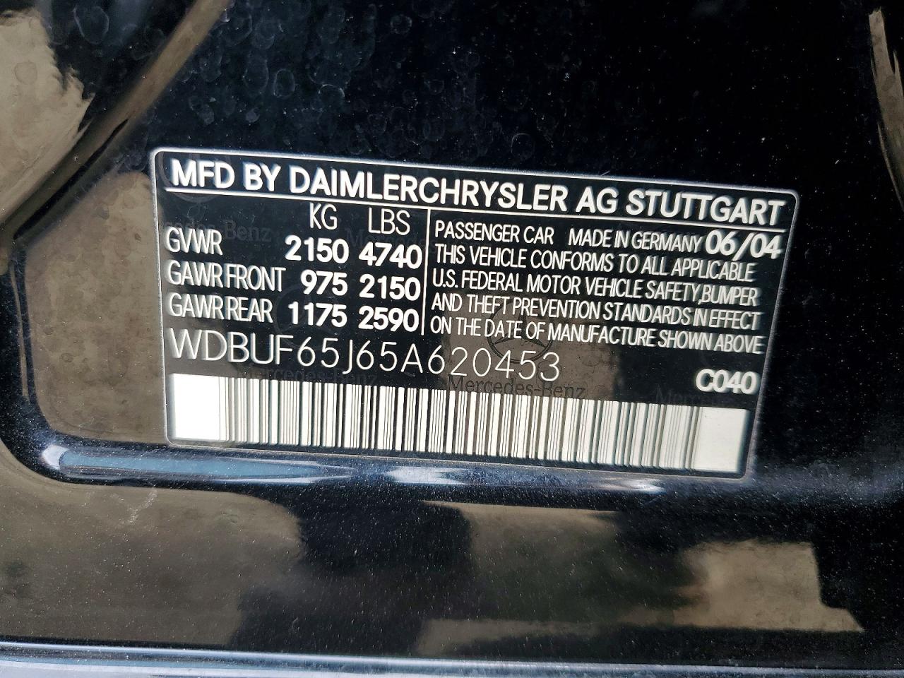 2005 Mercedes-benz E 320 Black vin: WDBUF65J65A620453